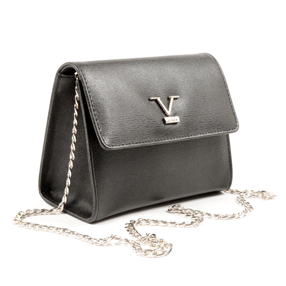 Bolso de mano para mujer V 1969 Italia, color negro, Panamá