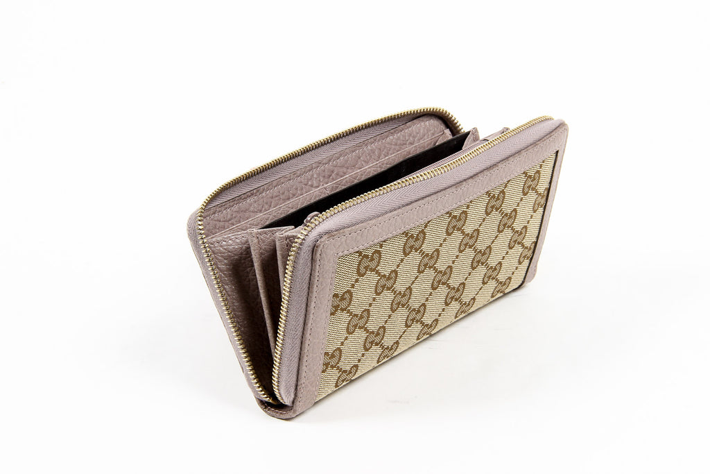 Bolso Gucci de lona con flecos de bambú y cremallera para mujer