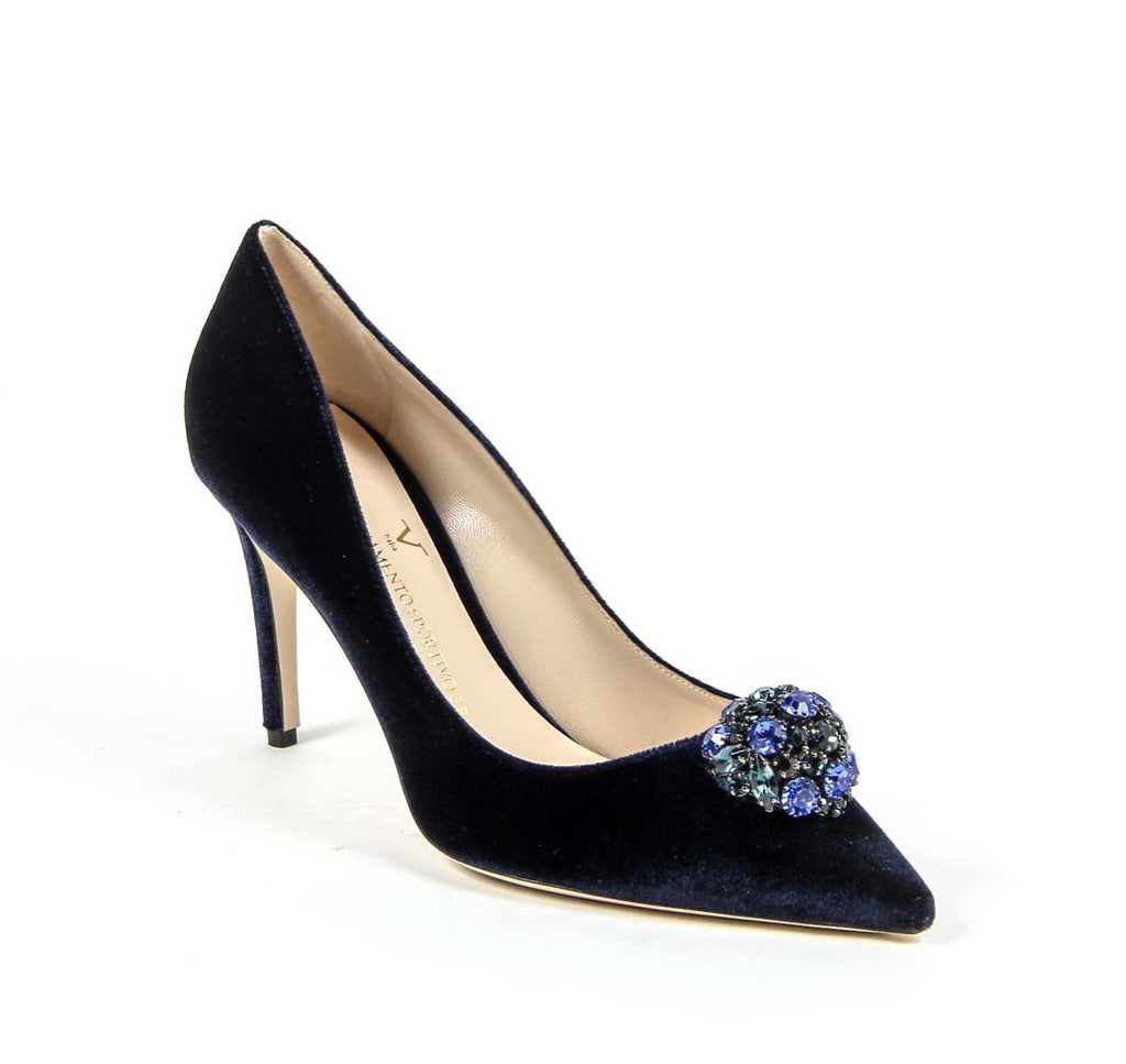Zapatos de salón para mujer V 1969 Italia 3104104 VELLUTO BLU ROYAL