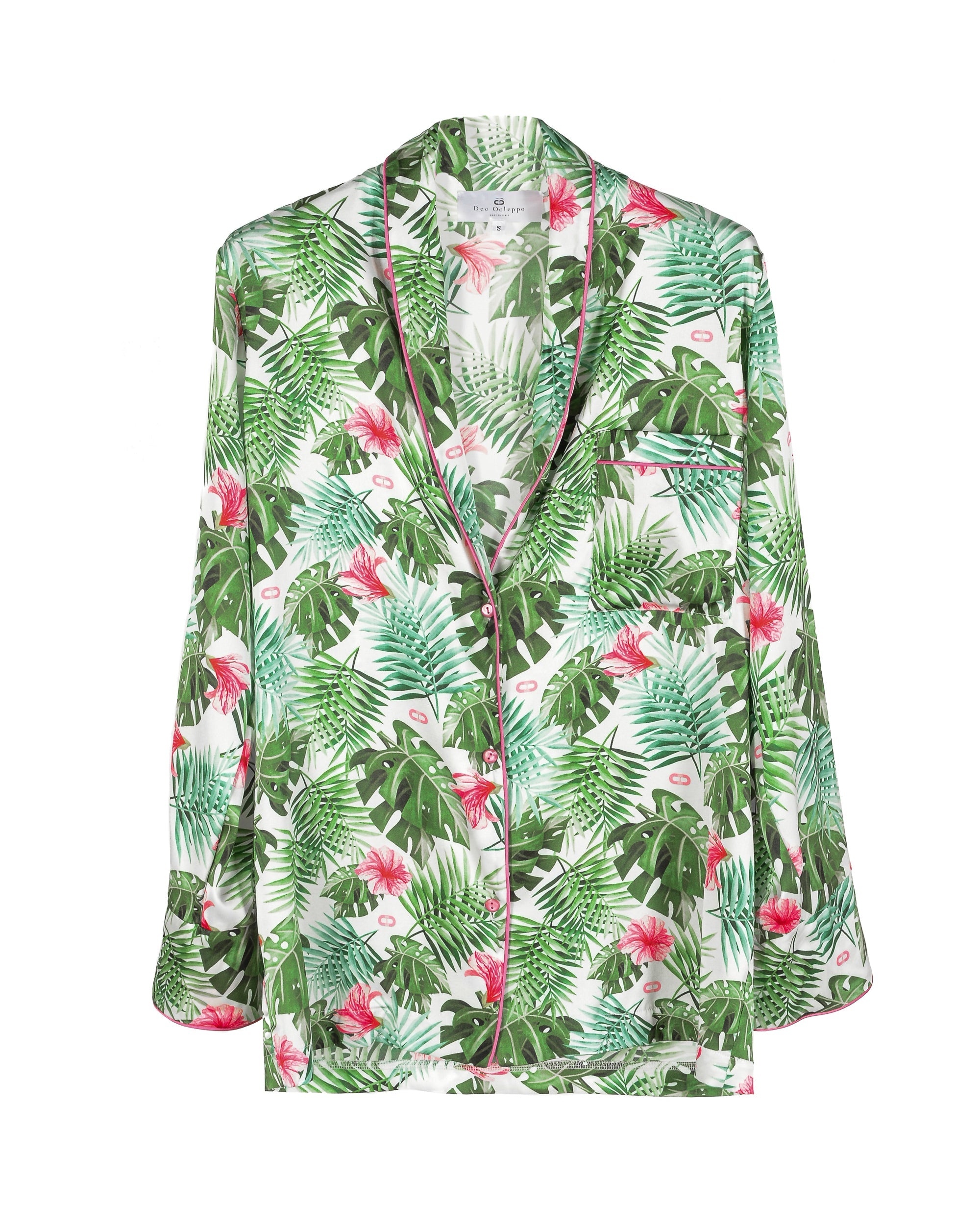 Pijama con estampado de palmeras