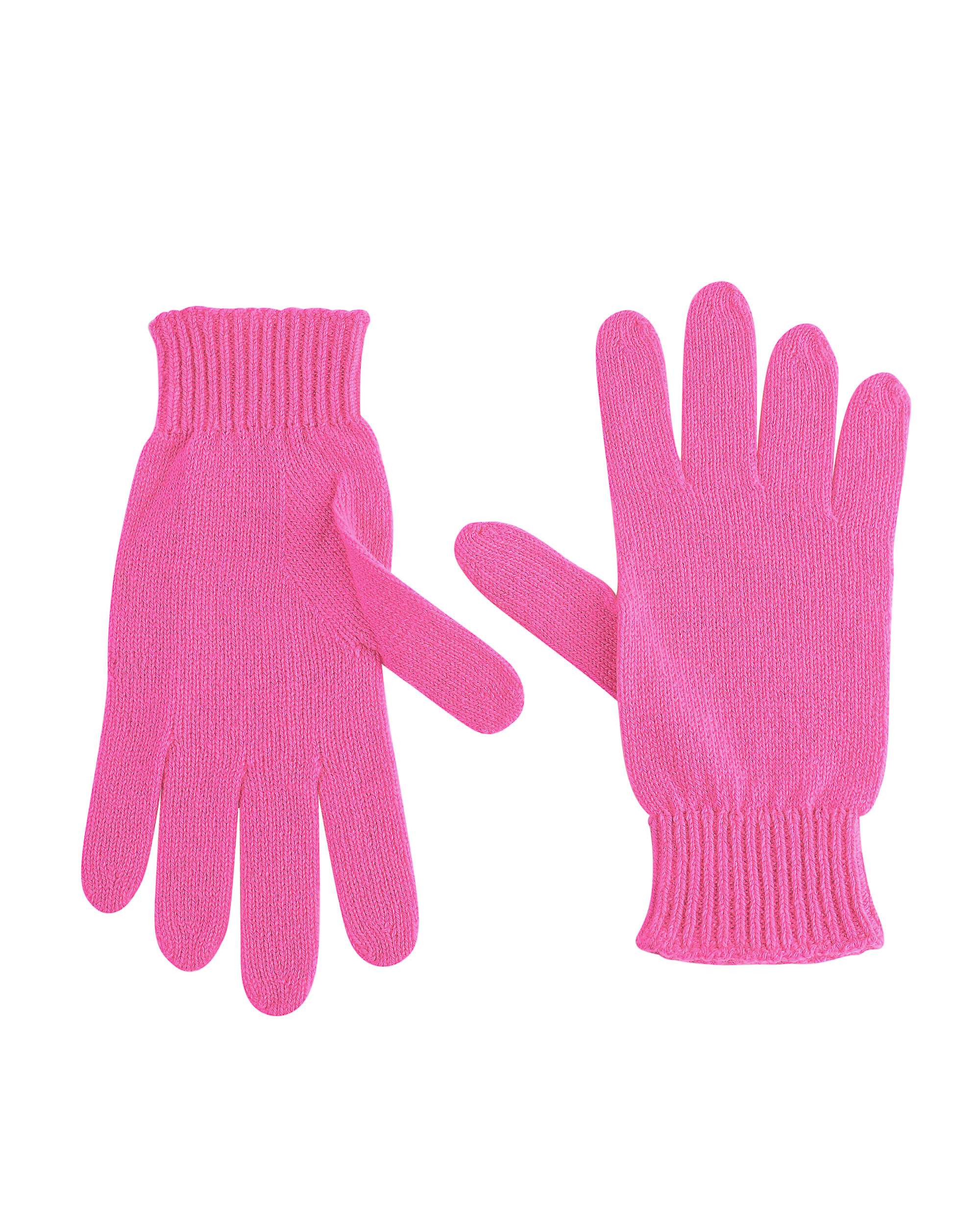 Guantes cortos de cachemira para mujer Crown of Edinburgh COE 001 PINK FLUO