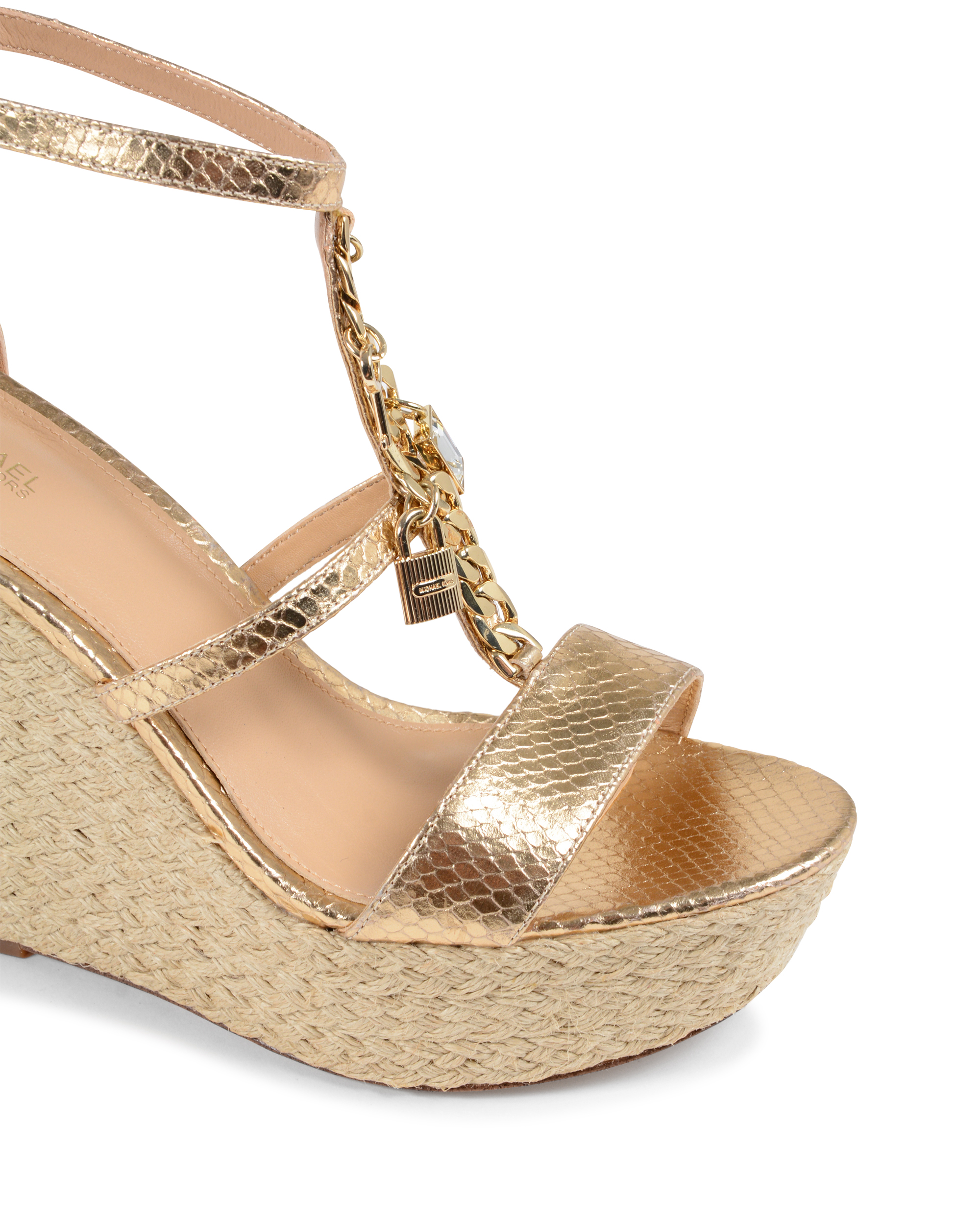 Sandalias de cuña Michael Kors para mujer doradas SUKI