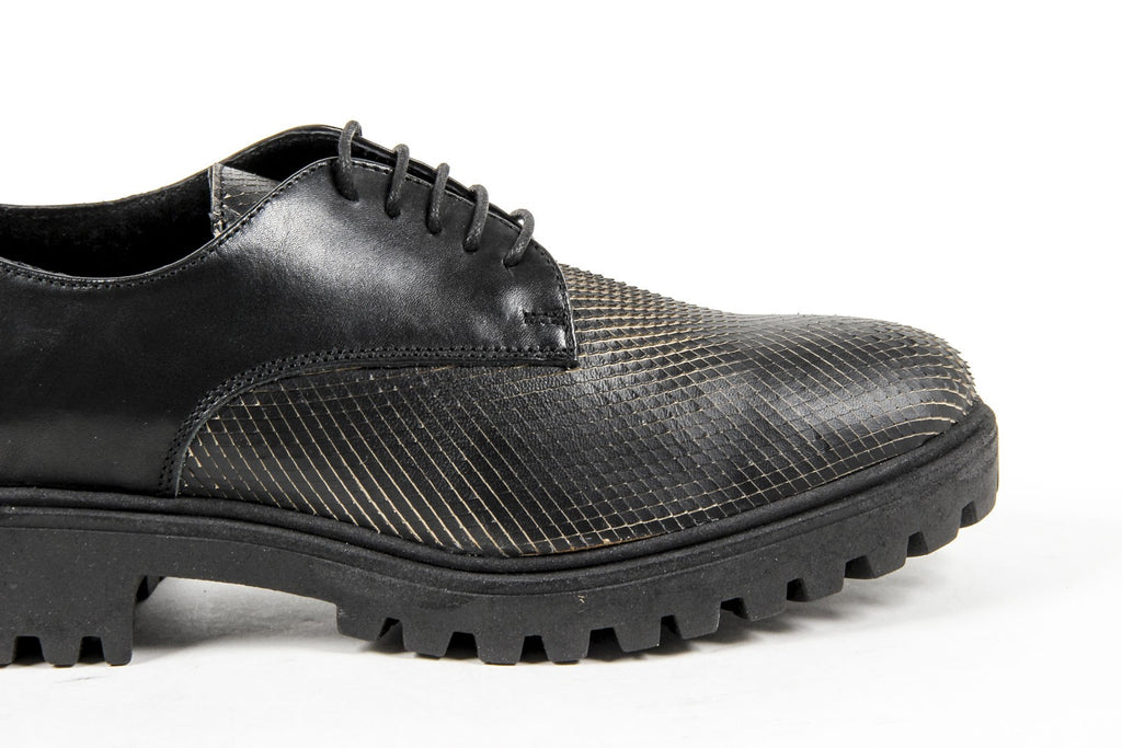 Zapatos con cordones para mujer V 1969 Italia C01 VITELLO NERO