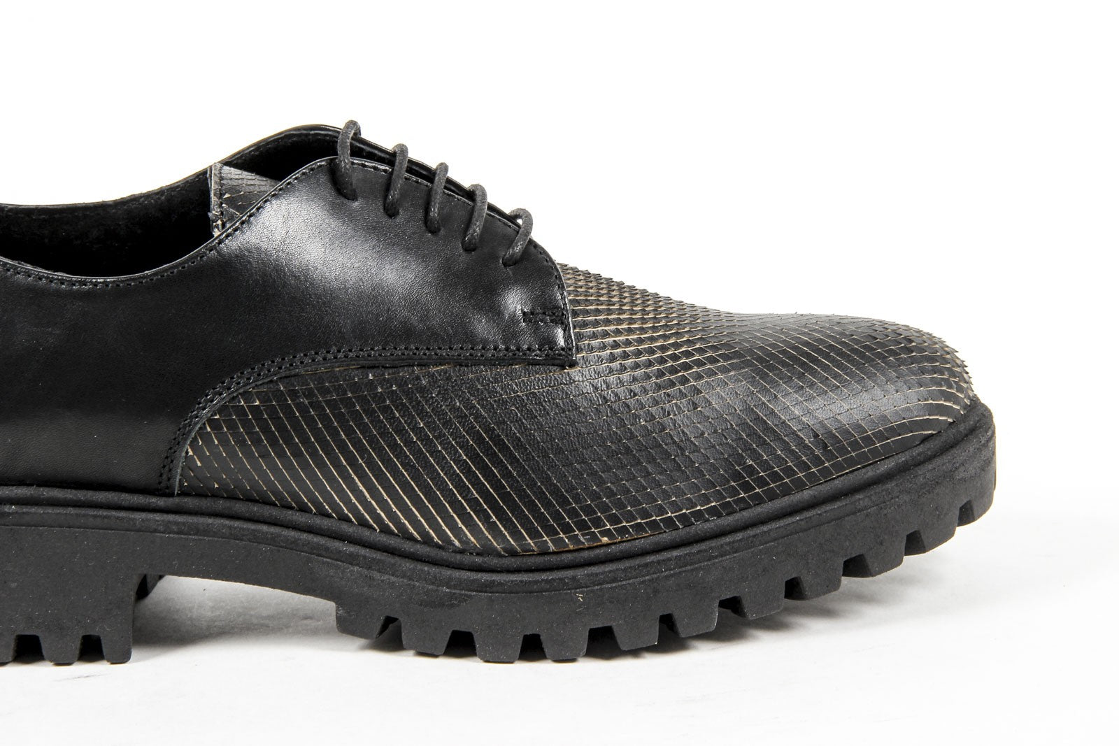 Zapatos con cordones para mujer V 1969 Italia C01 VITELLO NERO