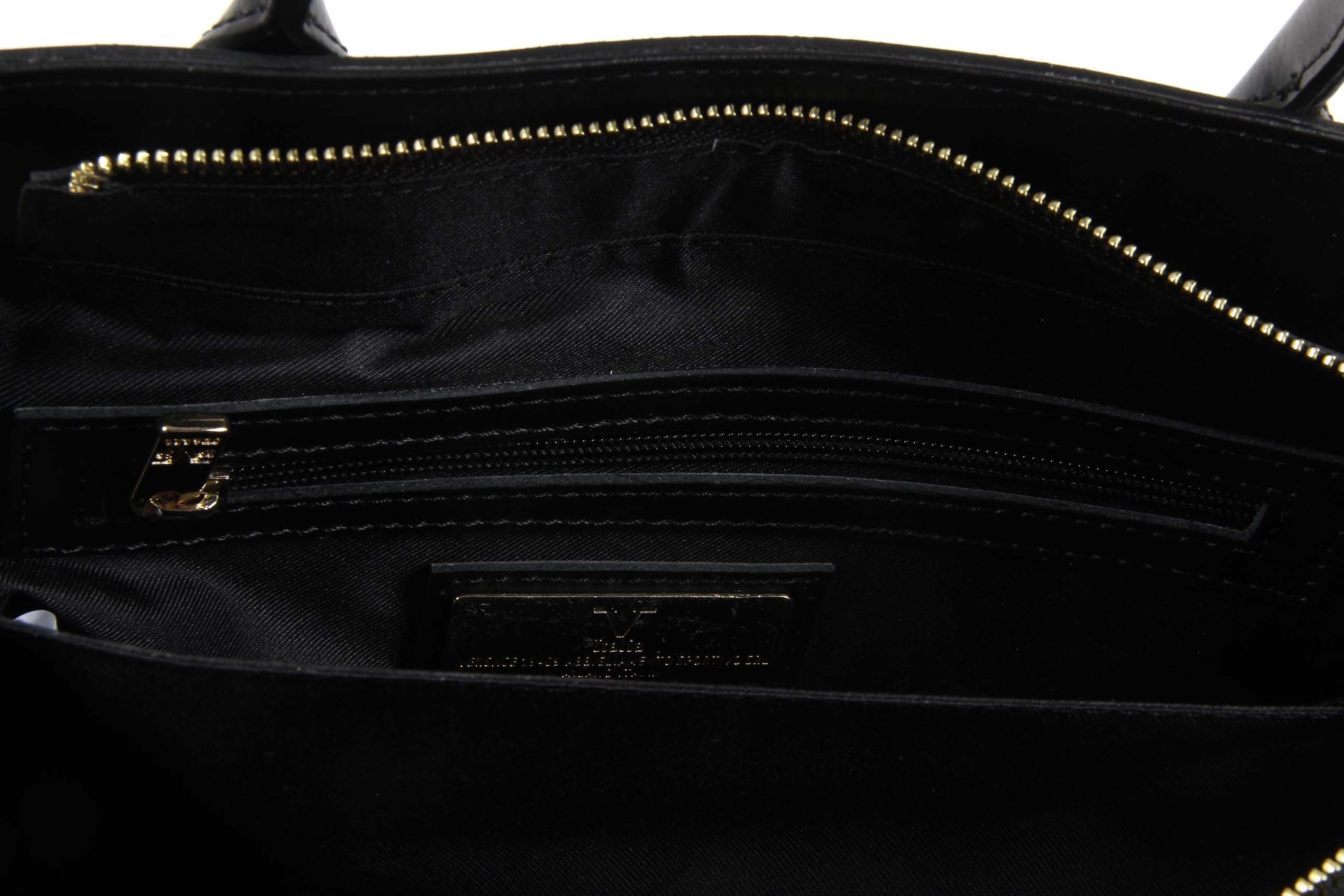 Bolso de Mujer V 1969 Italia H491-52 RUGA-ARUBA NERO-GRIGIO