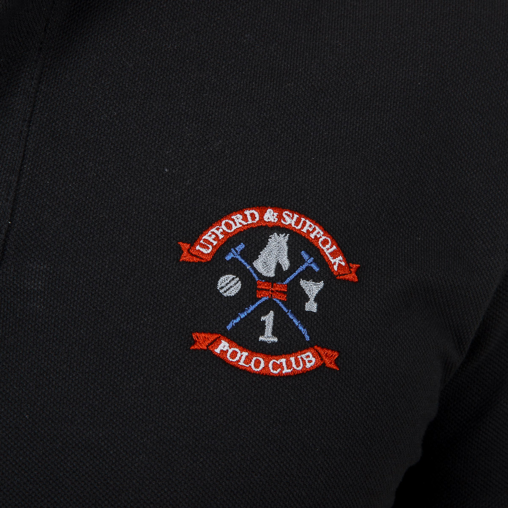 Polo Ufford & Suffolk Polo Club para hombre, manga corta, negro, ENIGMA