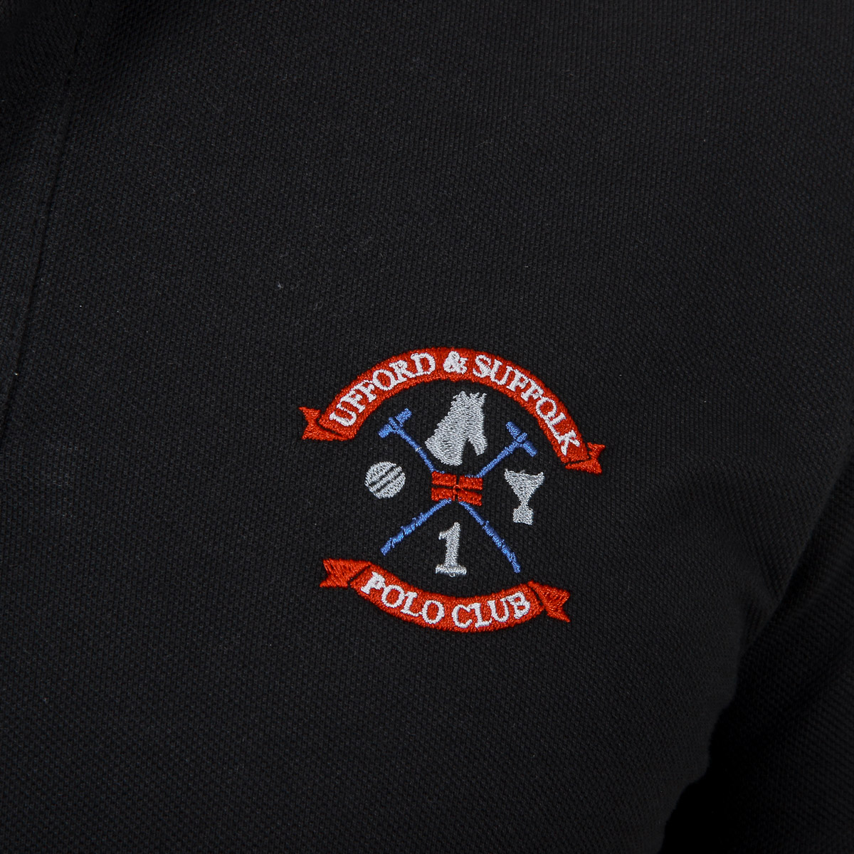 Polo Ufford & Suffolk Polo Club para hombre, manga corta, negro, ENIGMA