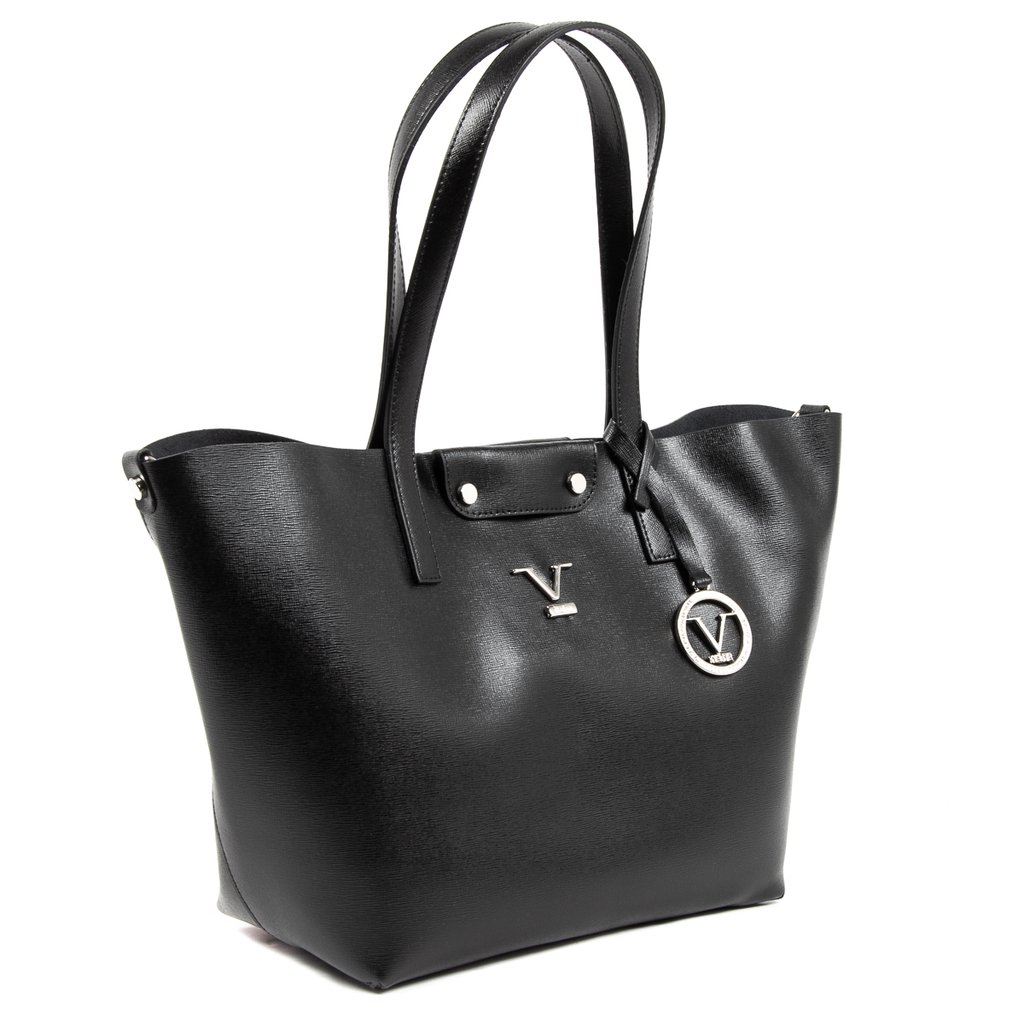 Bolso de mano para mujer V 1969 Italia en JERSEY negro