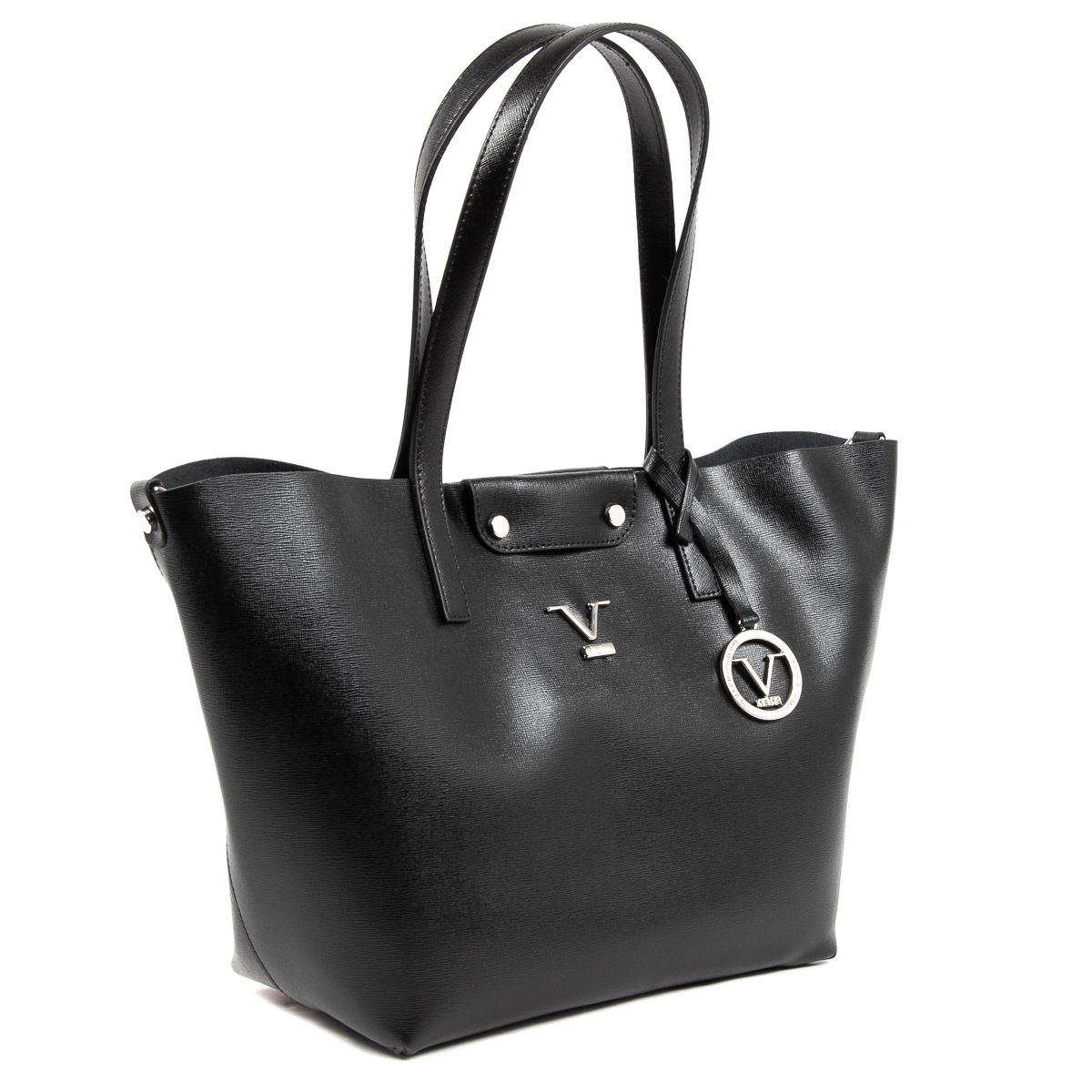 Bolso de mano para mujer V 1969 Italia en JERSEY negro