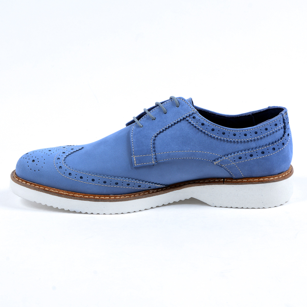 V 1969 Italia - Zapato Oxford Brogue para hombre, color azul, PEDRO