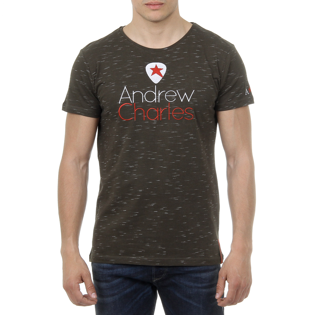 Andrew Charles Mens T-Shirt Short Sleeves Round Neck Dark Green JACK