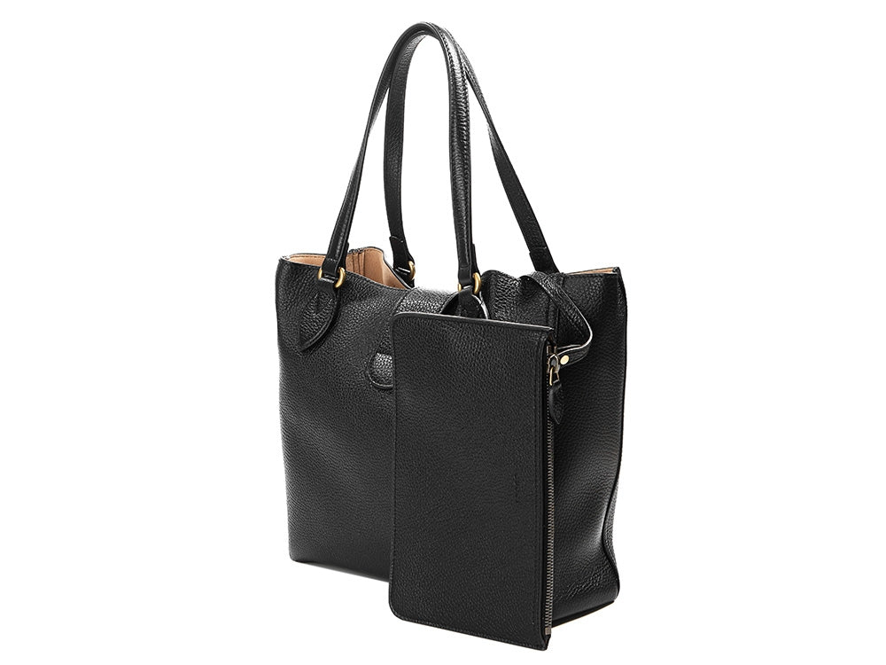 Bolso de mano de cuero con logotipo GG