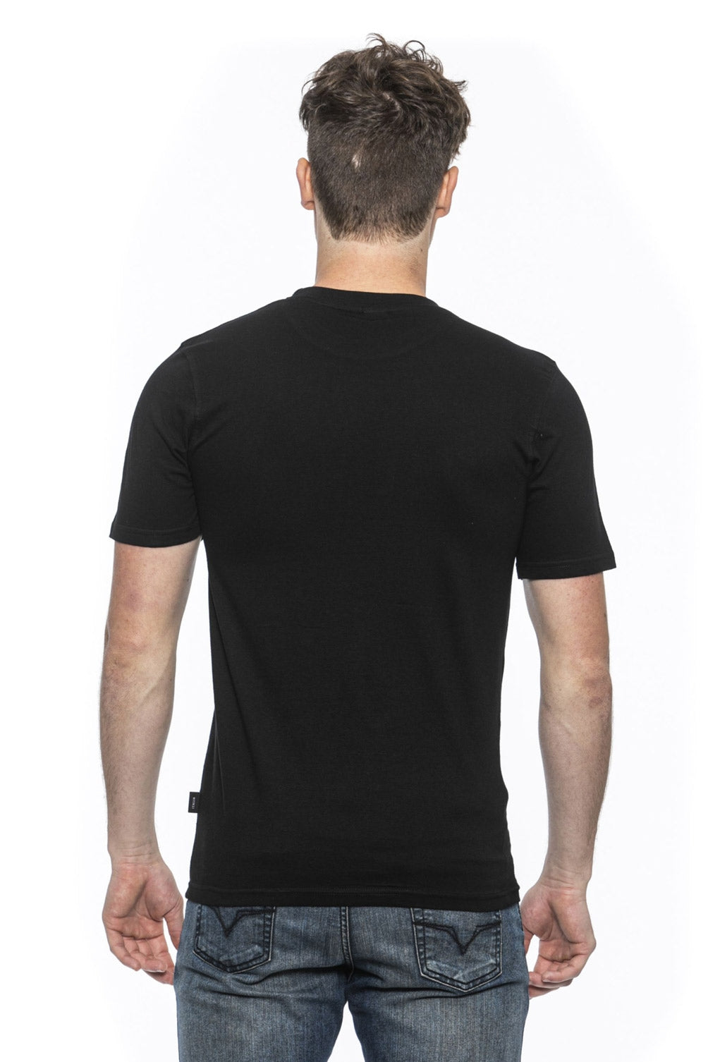 Camiseta Italia 19V69 para hombre, color negro, RAYAN BLACK