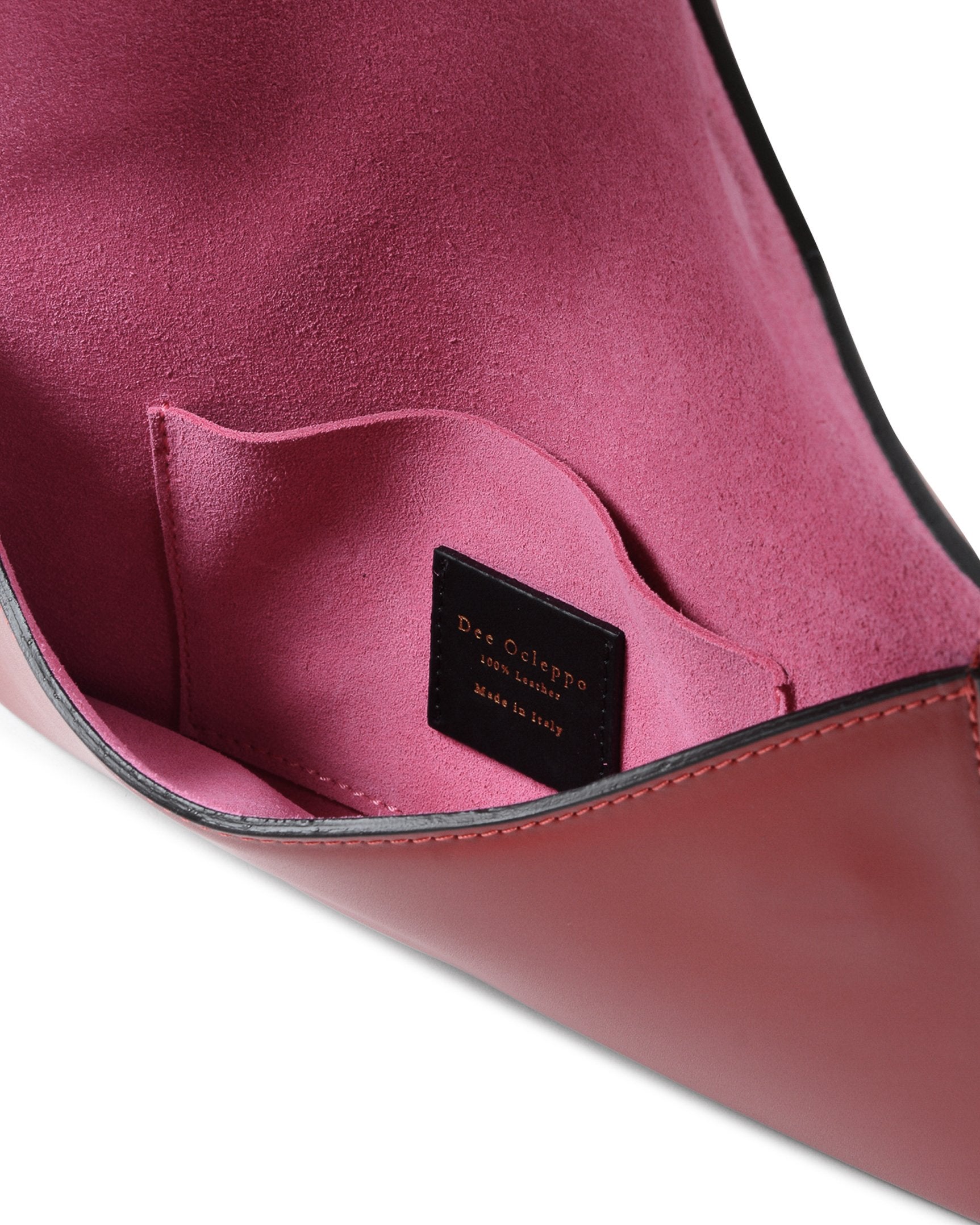Cartera de piel tipo sobre - Rubí