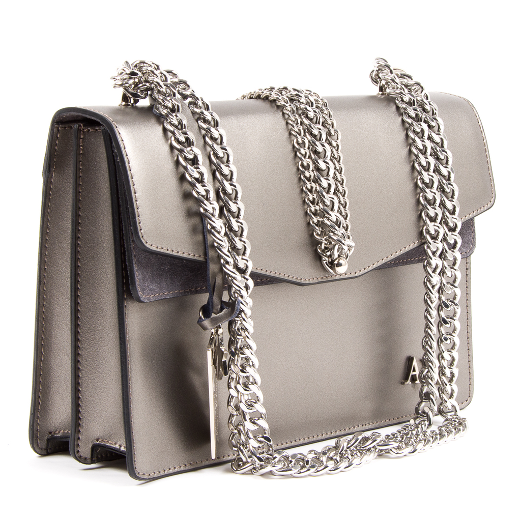 Andrew Charles Womens Handbag Silver RING