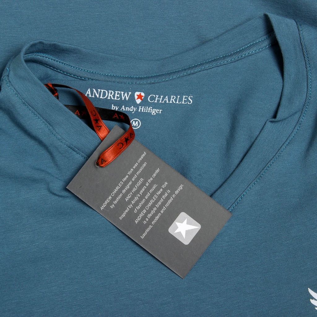 Camiseta Andrew Charles para hombre, manga corta, cuello en V, verde, KENAN