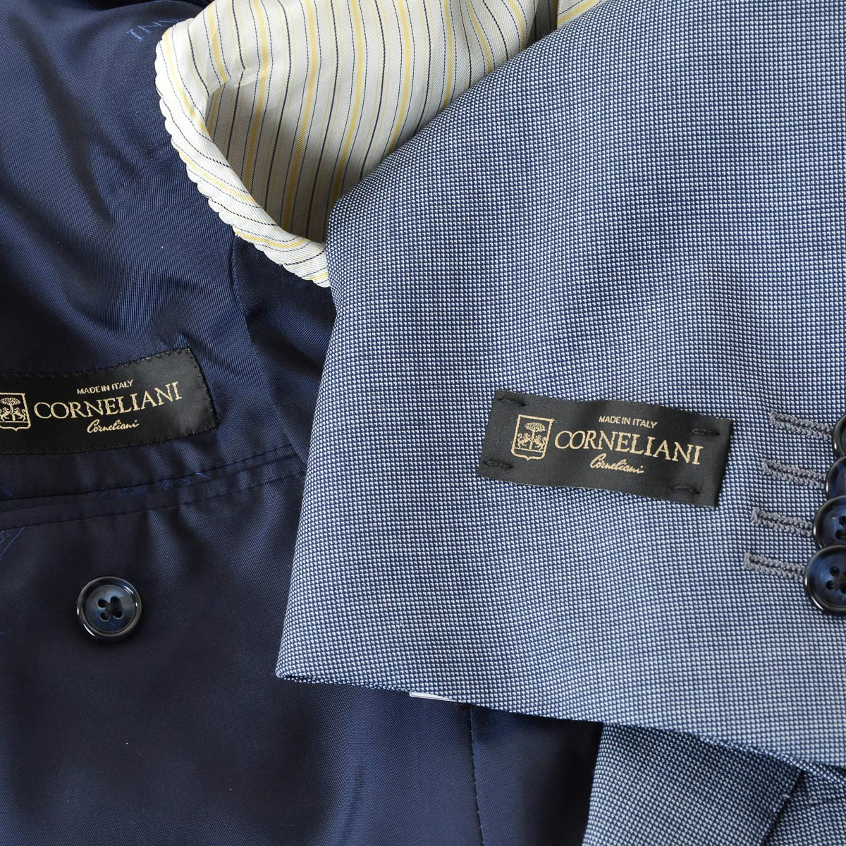 Corneliani Mens Suit Long Sleeves Light Blue Super 110's