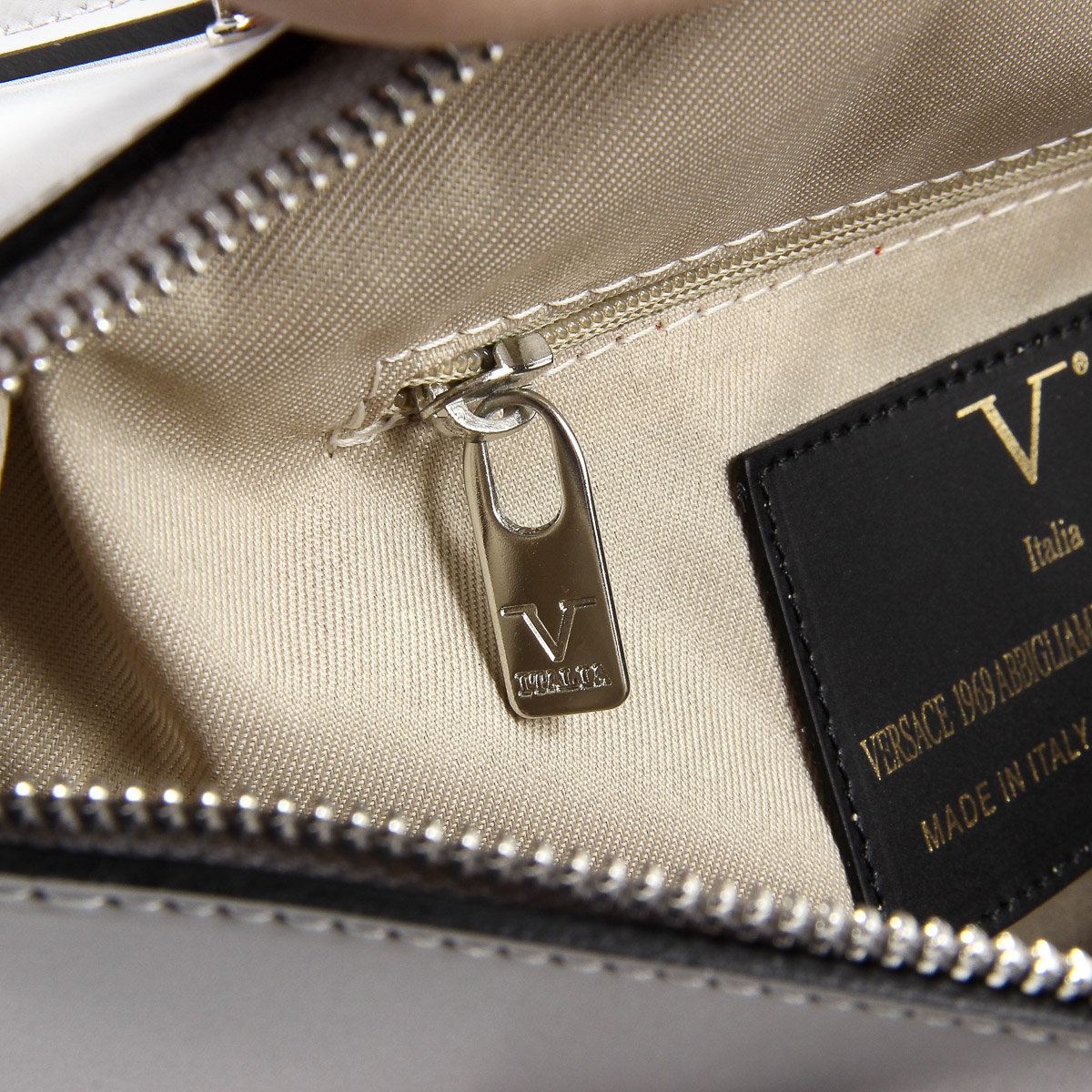 Bolso de mano para mujer V 1969 Italia V003-S RUGA GRIGIO