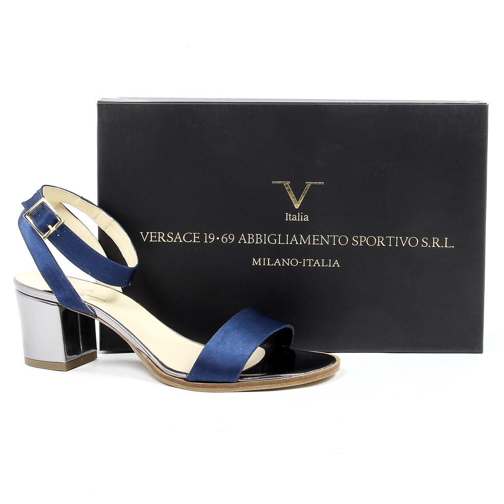 Sandalia con tira al tobillo para mujer V 1969 Italia Azul ANNA
