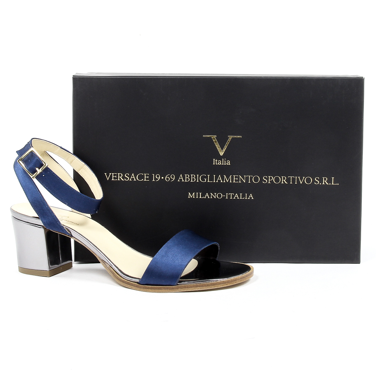 Sandalia con tira al tobillo para mujer V 1969 Italia Azul ANNA