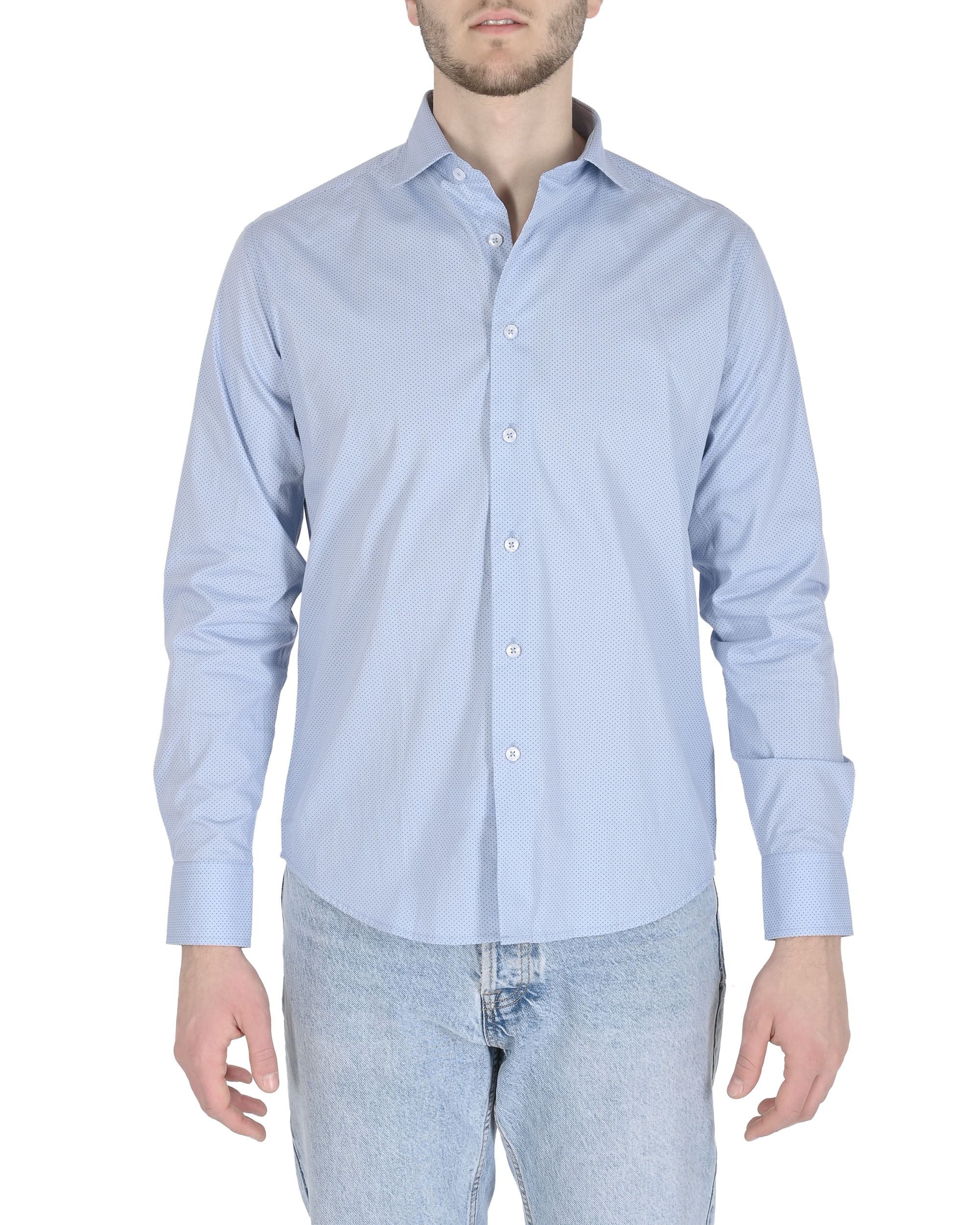 Camisa Italia para hombre 19V69 JERALD AZUL CLARO