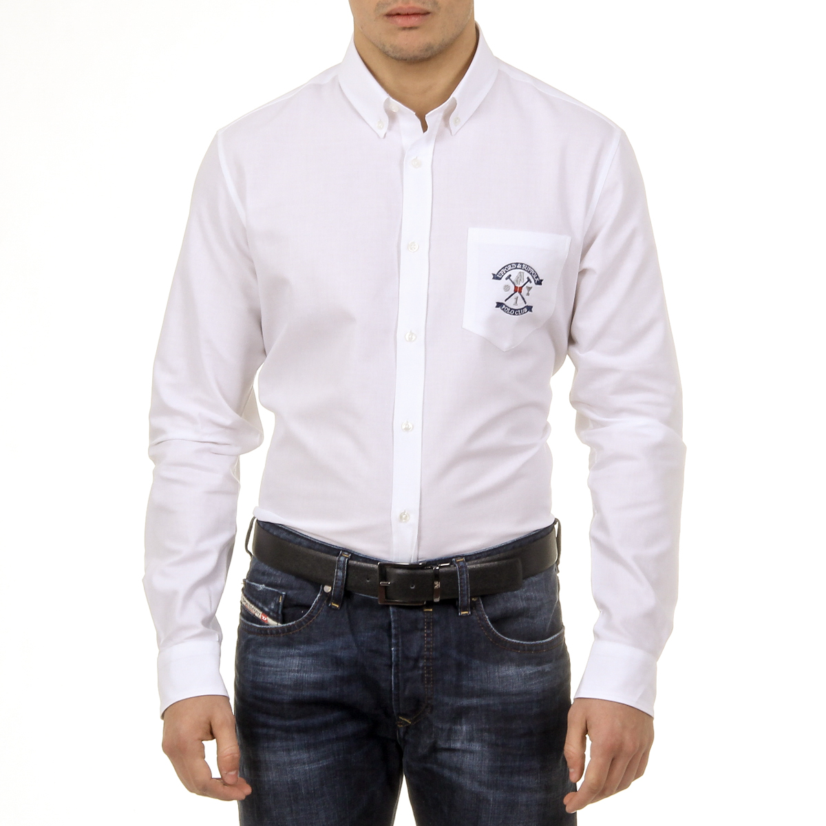 Camisa de hombre del Ufford & Suffolk Polo Club USC03 C1 BIANCO