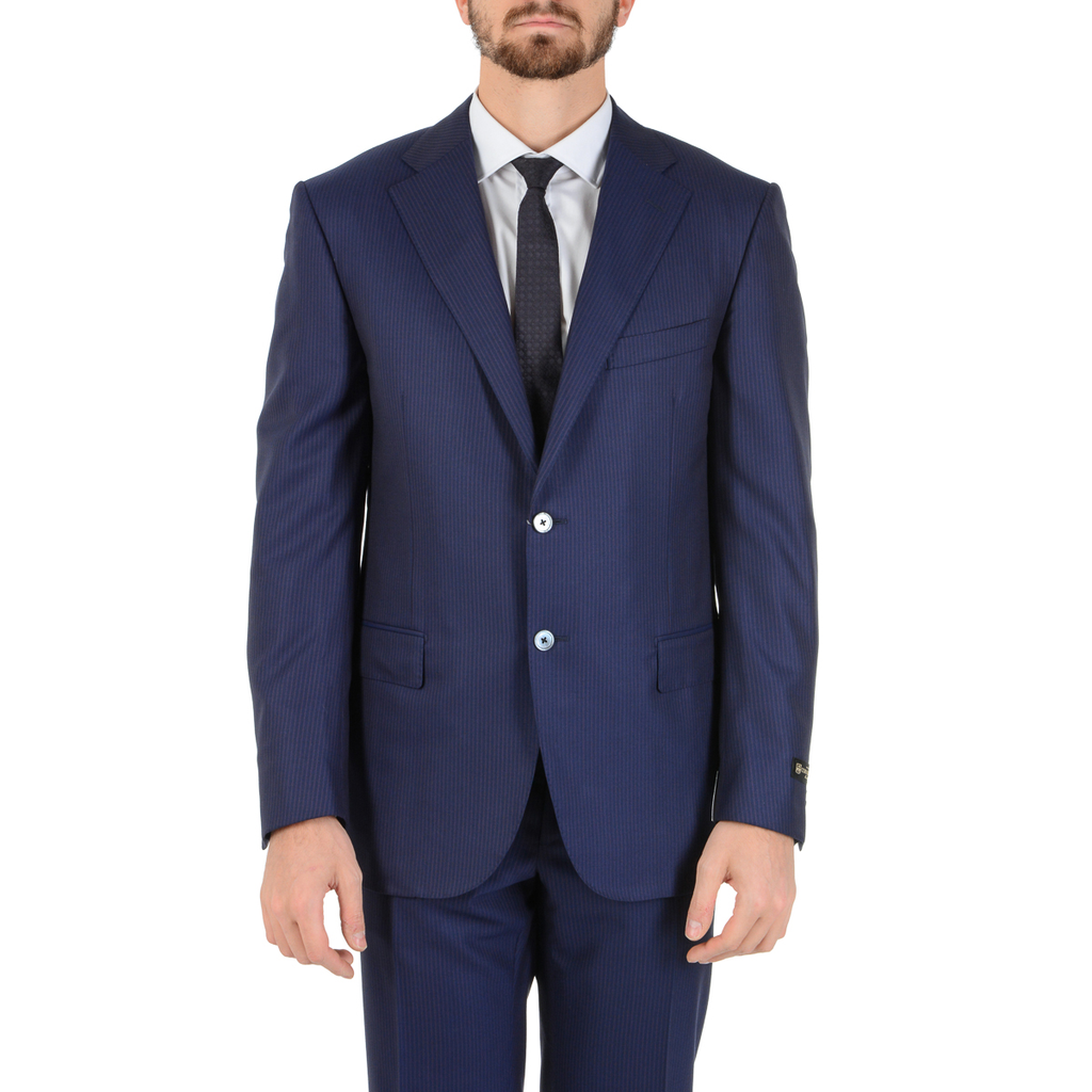 Corneliani Mens Suit Long Sleeves Blue Super 160's