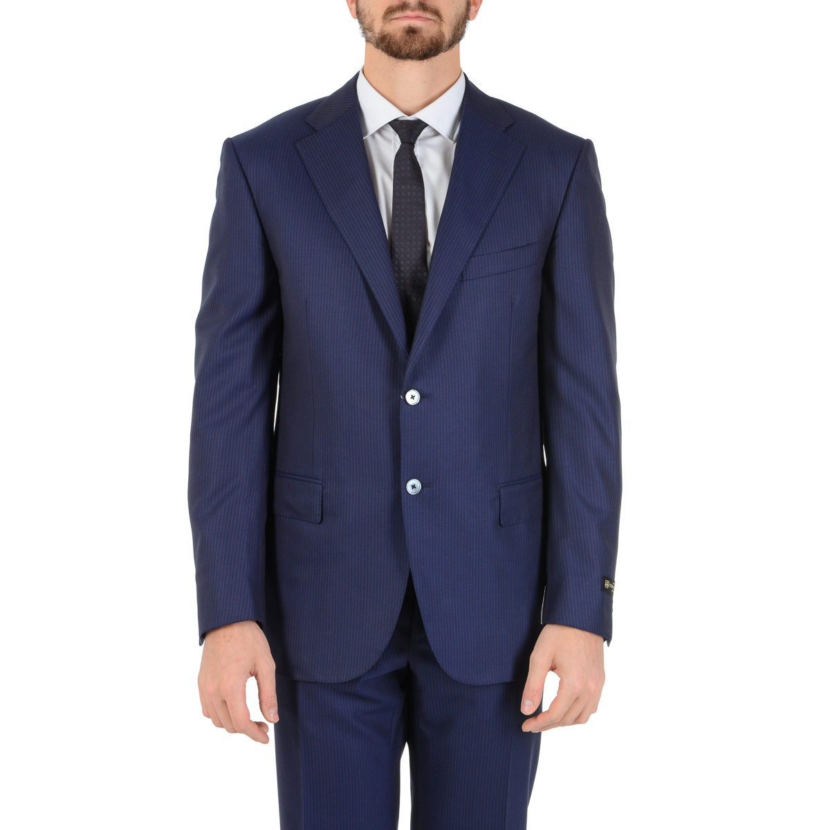 Corneliani Mens Suit Long Sleeves Blue Super 160's