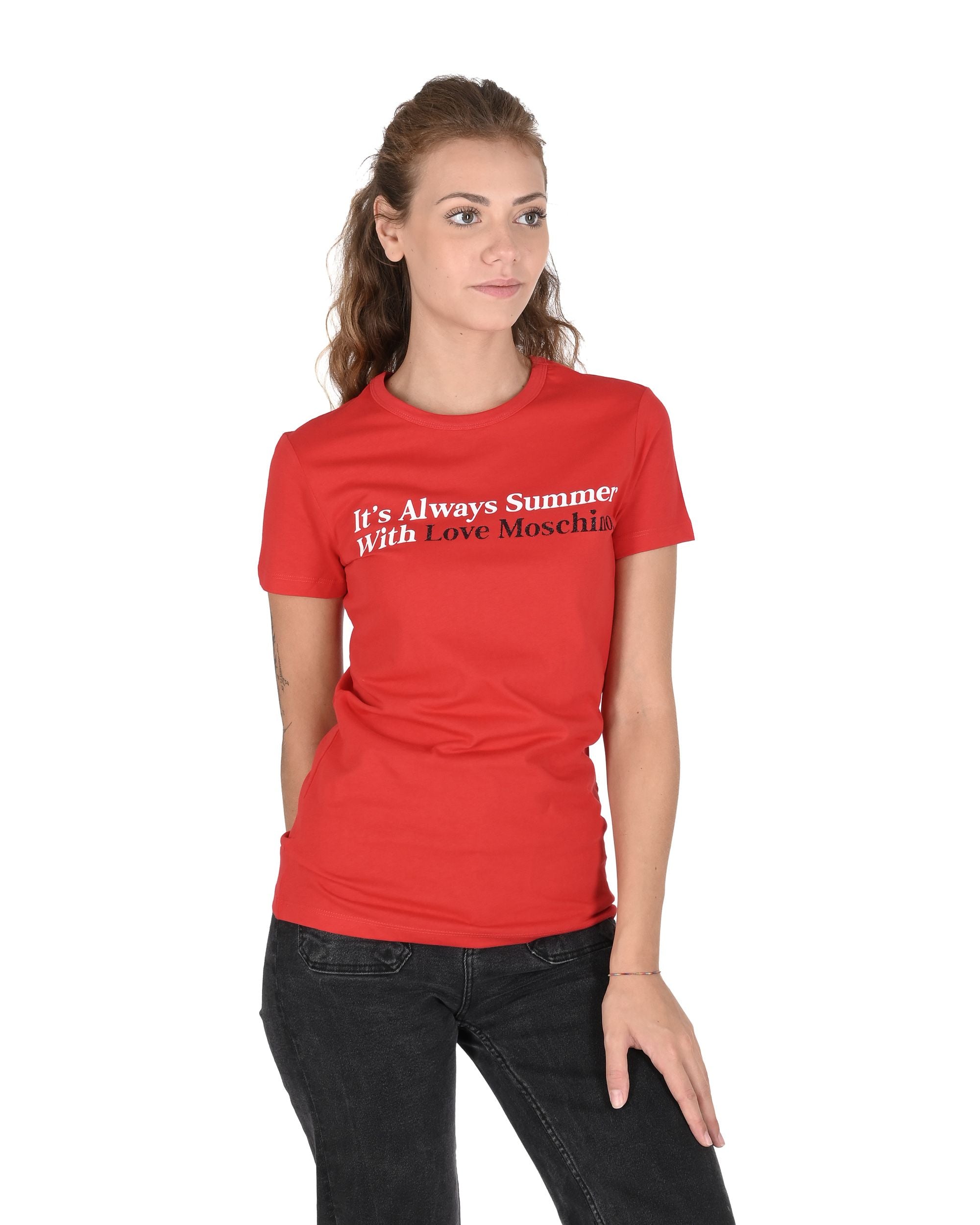 Camiseta de mujer Love Moschino W 4 F73 2N M 3876 O97 ROJO