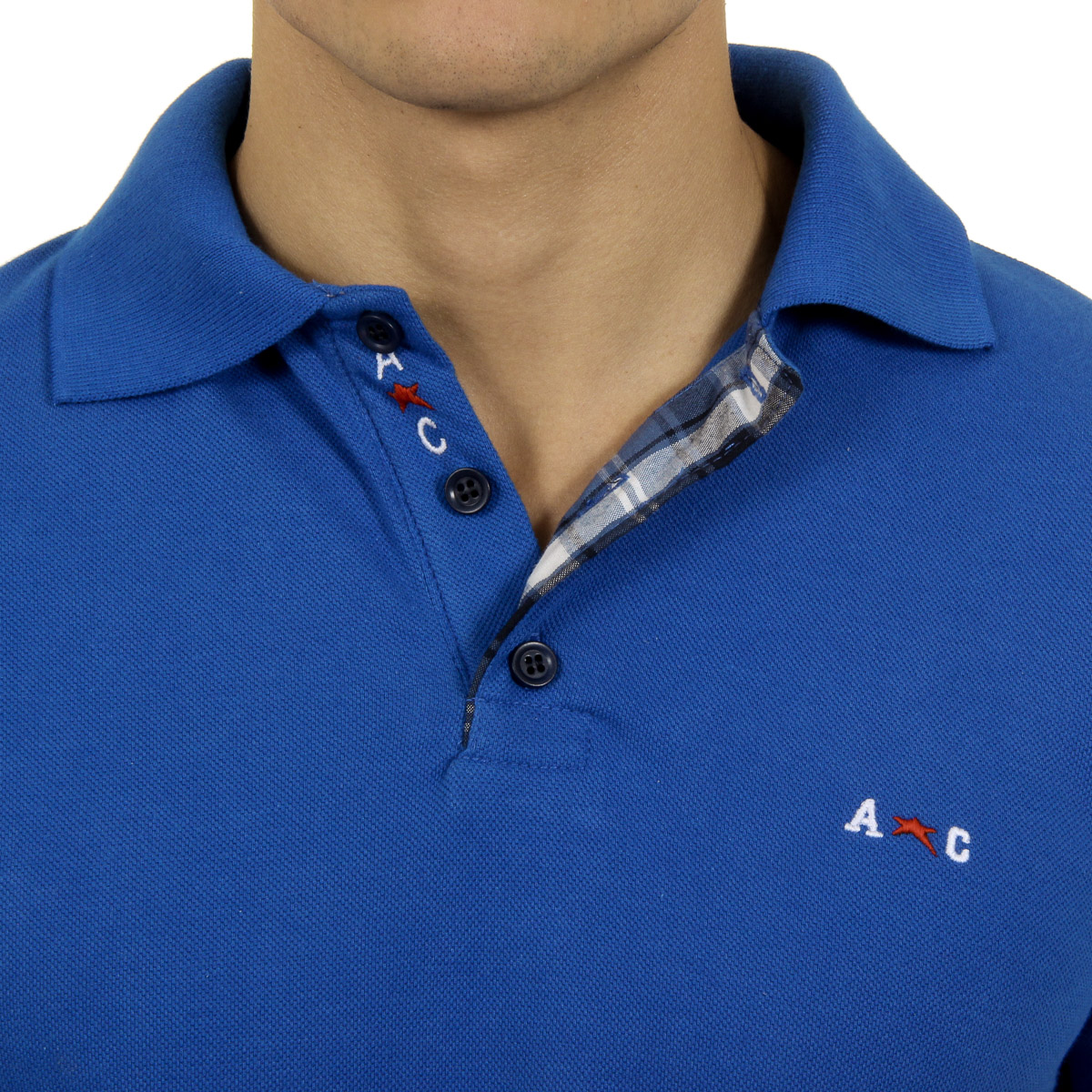 Polo Andrew Charles para hombre de manga corta azul SEMELO
