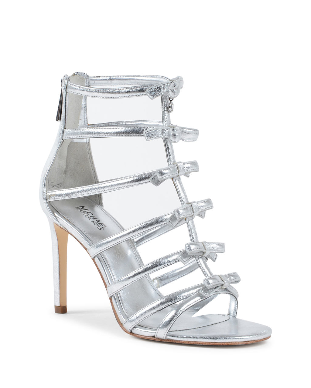 Sandalias de gladiador para mujer Michael Kors plateadas VERONICA