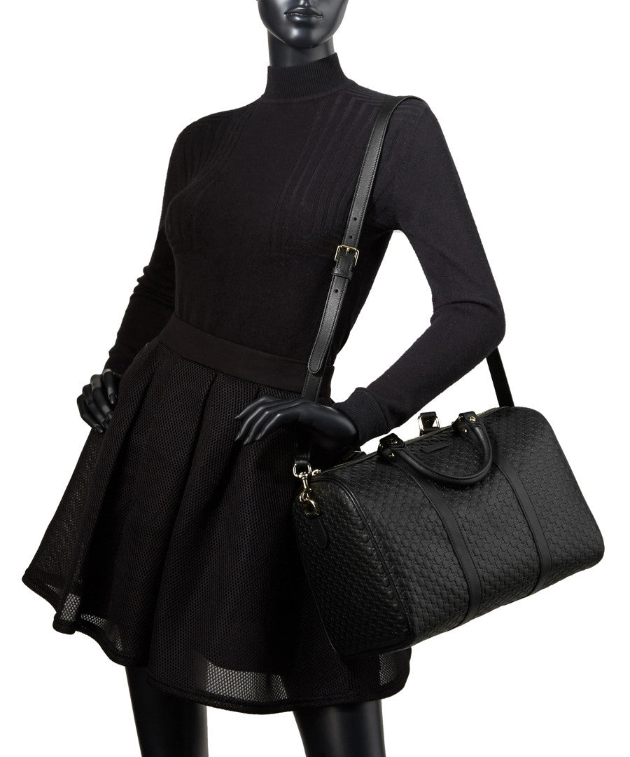 Bolso Boston de piel Gucci Guccissima negro