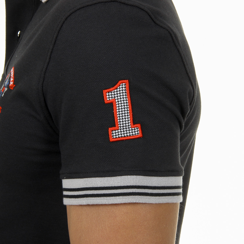 Polo Ufford & Suffolk Polo Club para hombre, manga corta, negro, ENIGMA