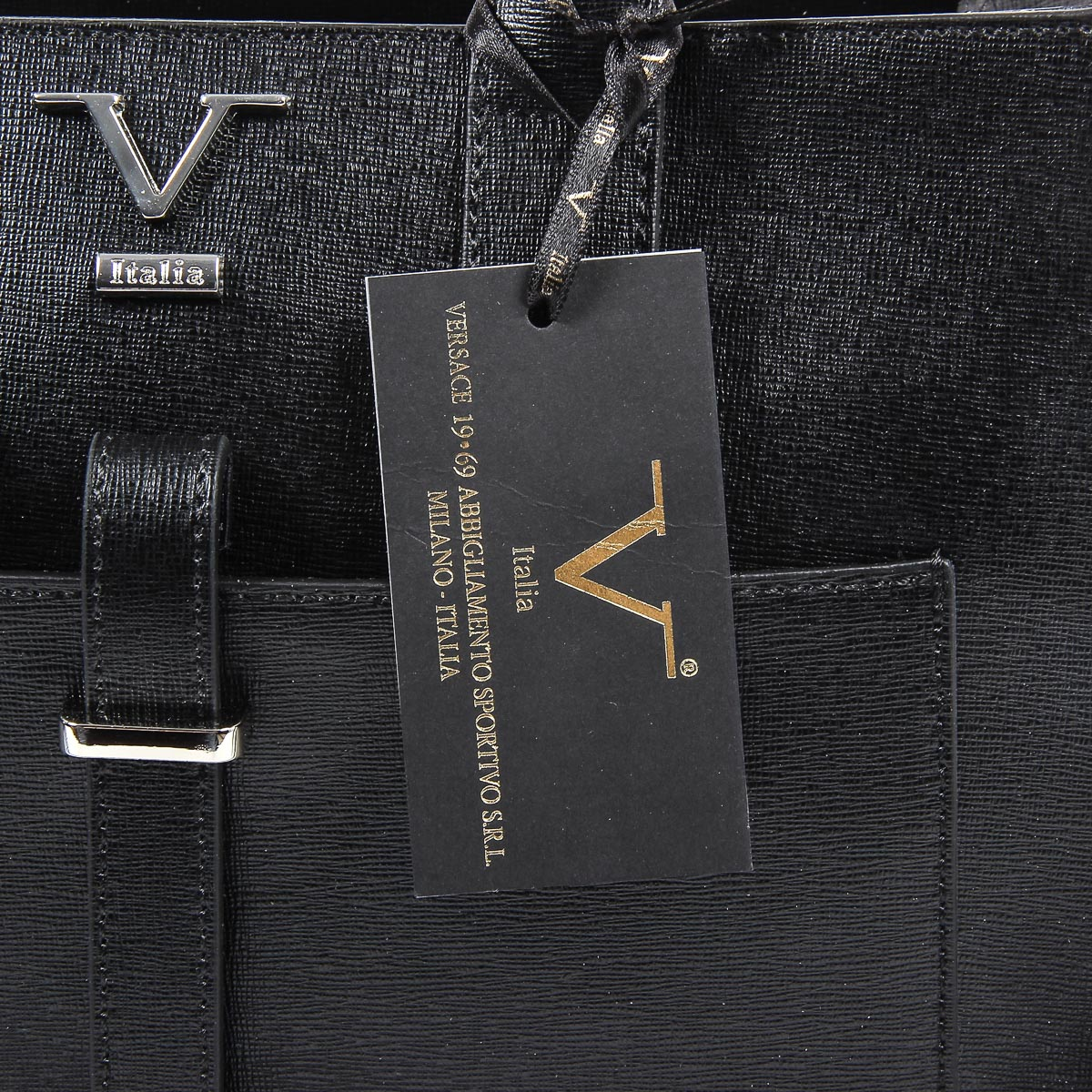 Bolso de mano para mujer V 1969 Italia V006-S SAFFIANO NERO