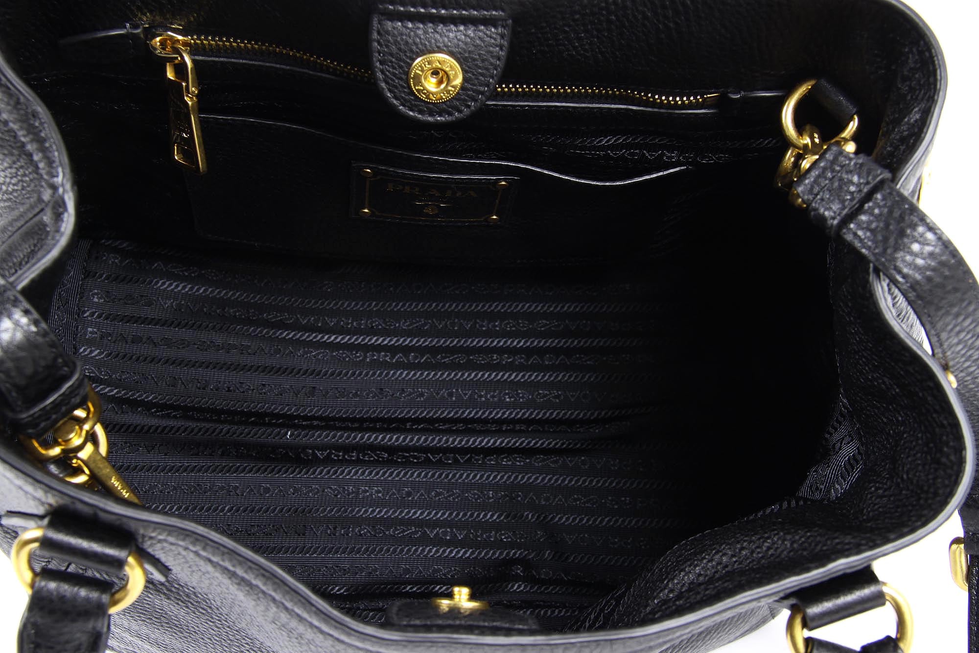 Bolso tote hobo Prada BN2534 Nero Vitello Daino