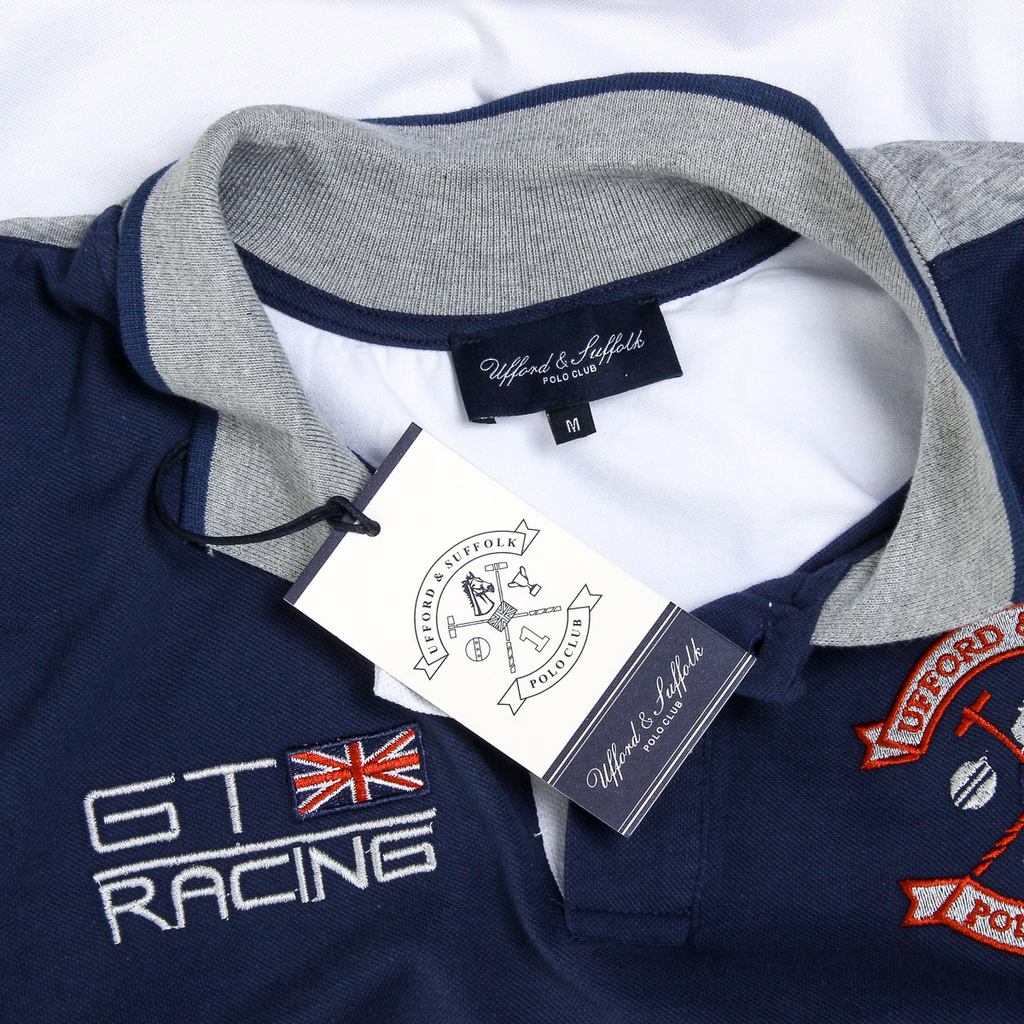 Polo de manga corta para hombre del Ufford & Suffolk Polo Club US001 INDIGO