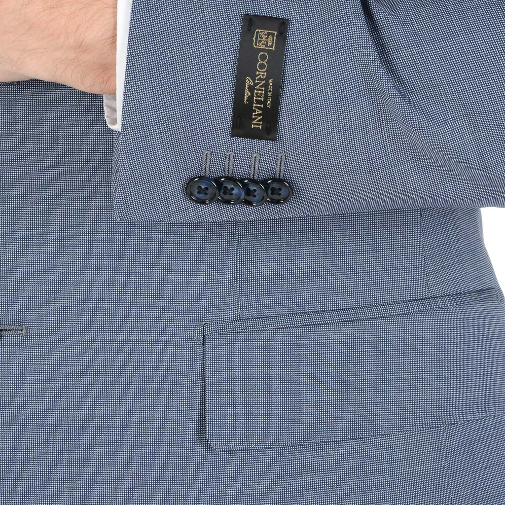 Corneliani Mens Suit Long Sleeves Light Blue Super 110's