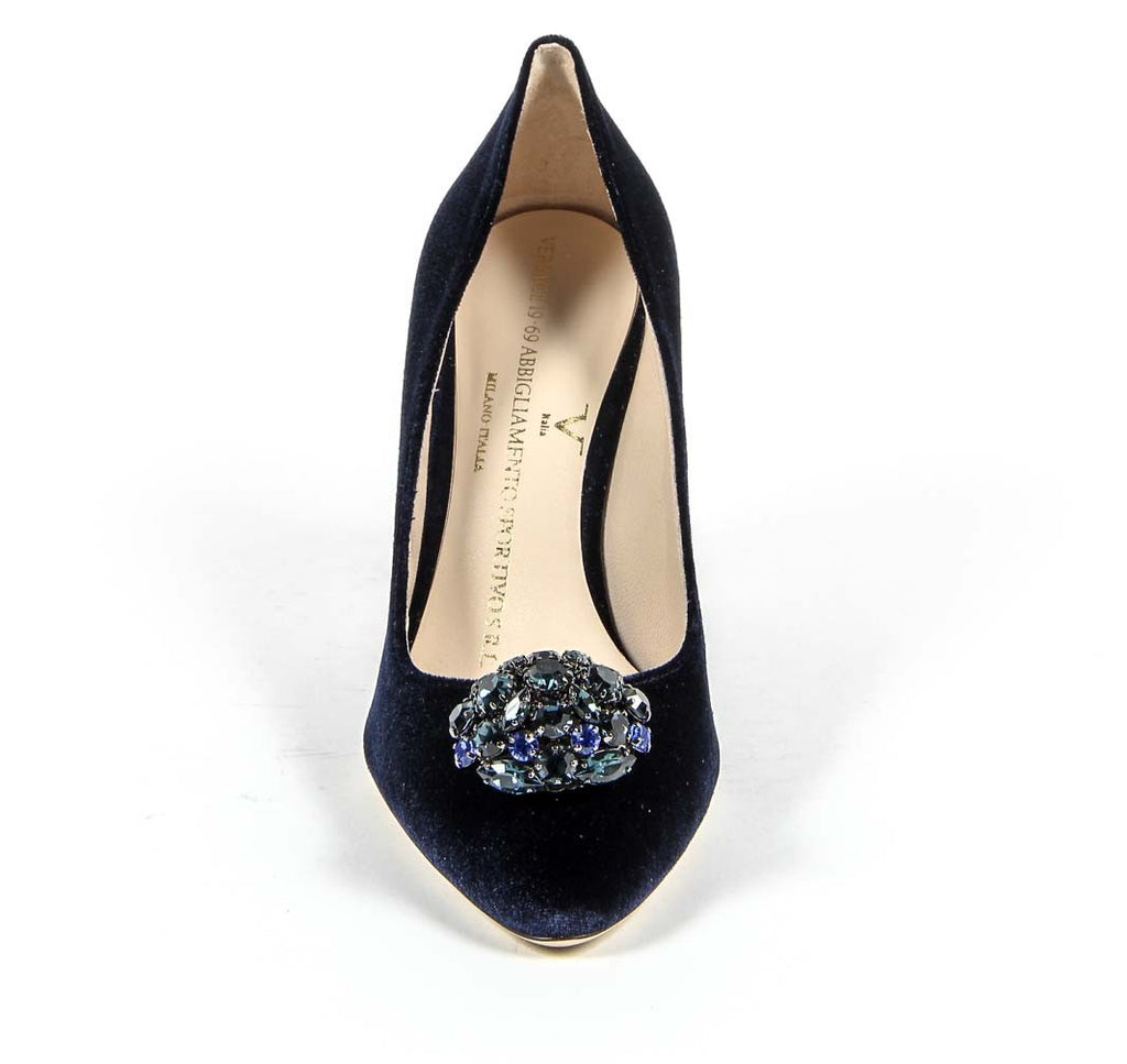 Zapatos de salón para mujer V 1969 Italia 3102045 VELLUTO BLU ROYAL