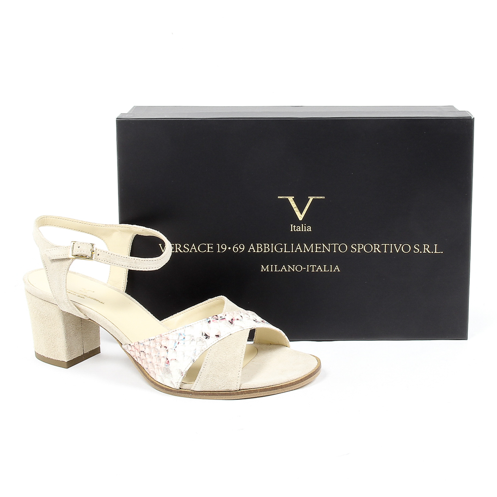 V 1969 Italia Sandalia de tira al tobillo para mujer Beige VERA