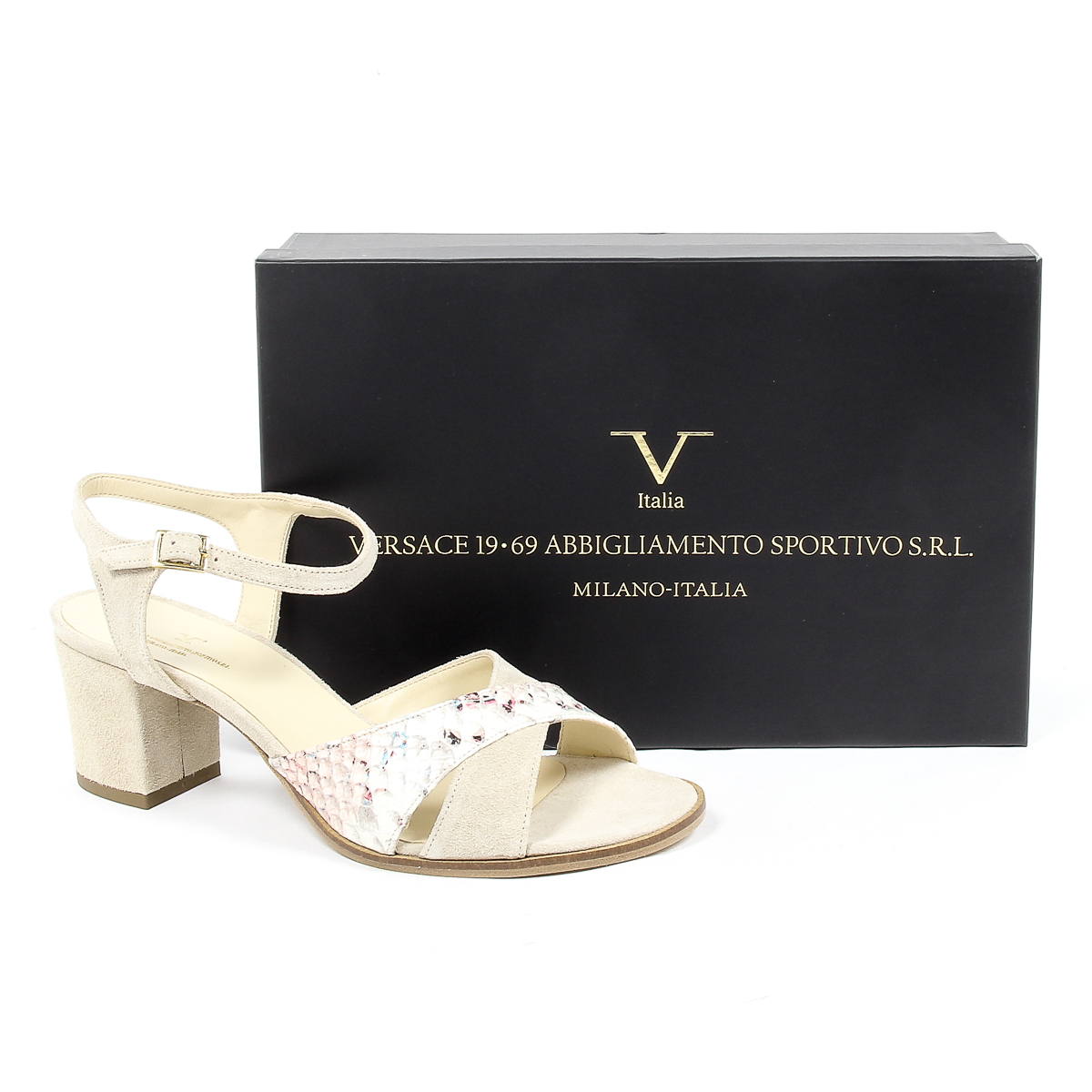 V 1969 Italia Sandalia de tira al tobillo para mujer Beige VERA