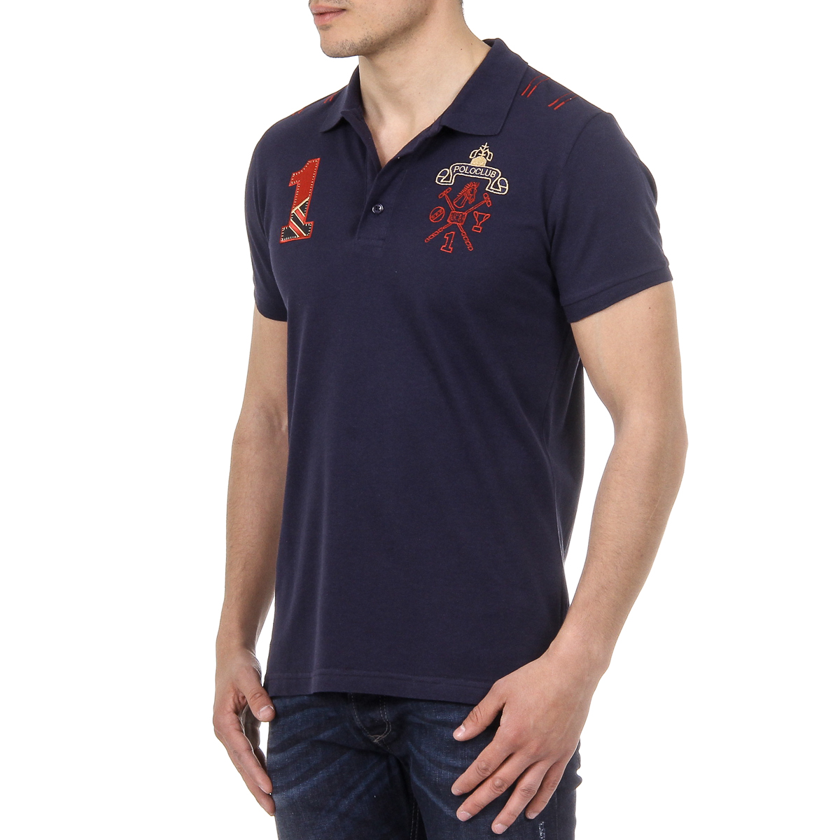Polo Ufford & Suffolk Polo Club para hombre, manga corta, US008, azul marino