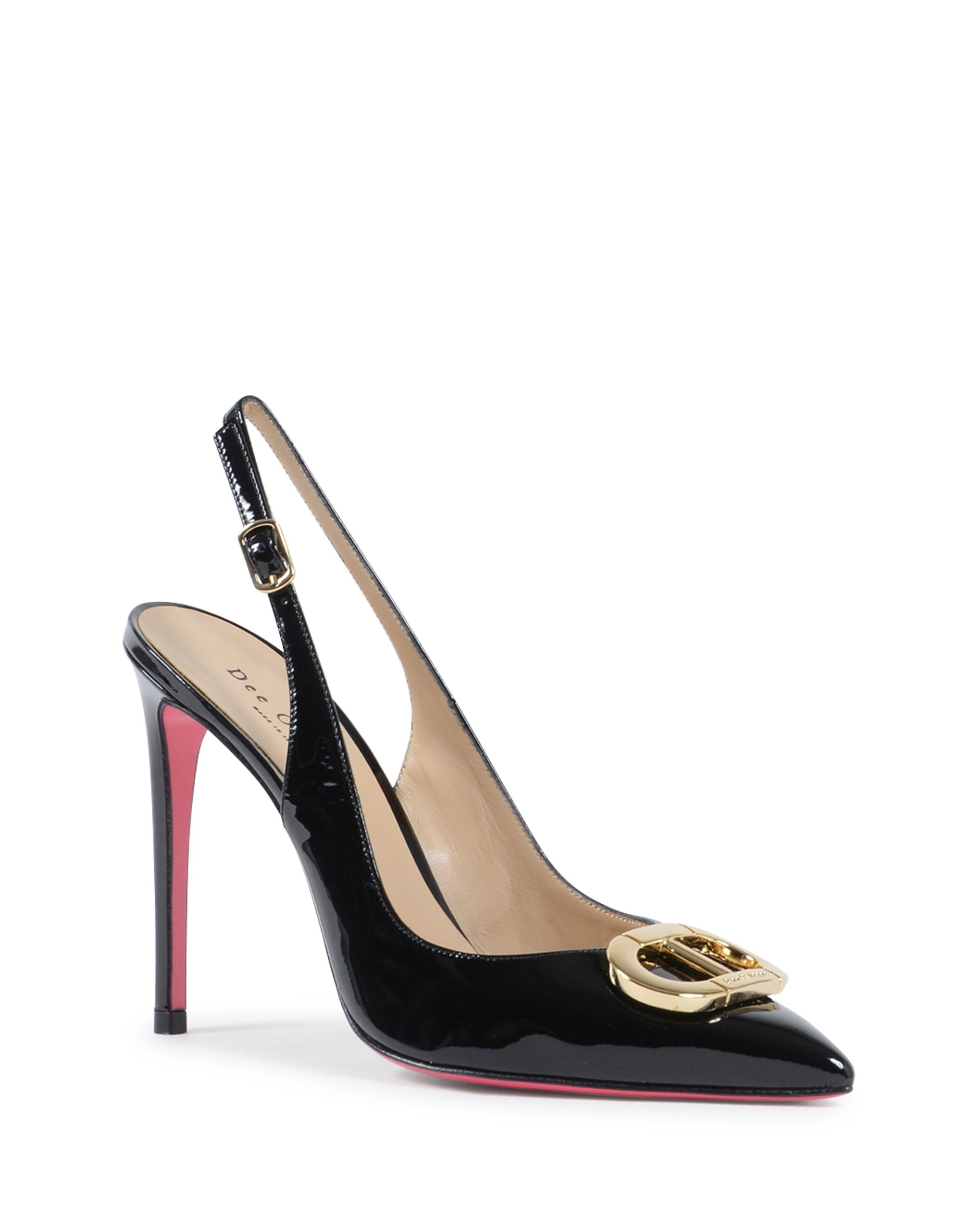 Slinky Logo Slingback - Paint Black