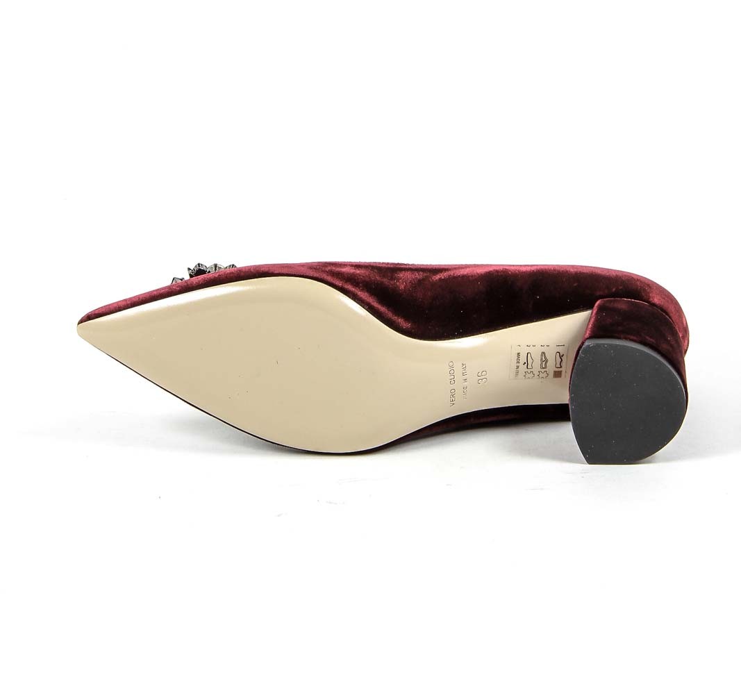 V 1969 Italia Zapatos de salón para mujer 3109244 VELLUTO BURDEOS