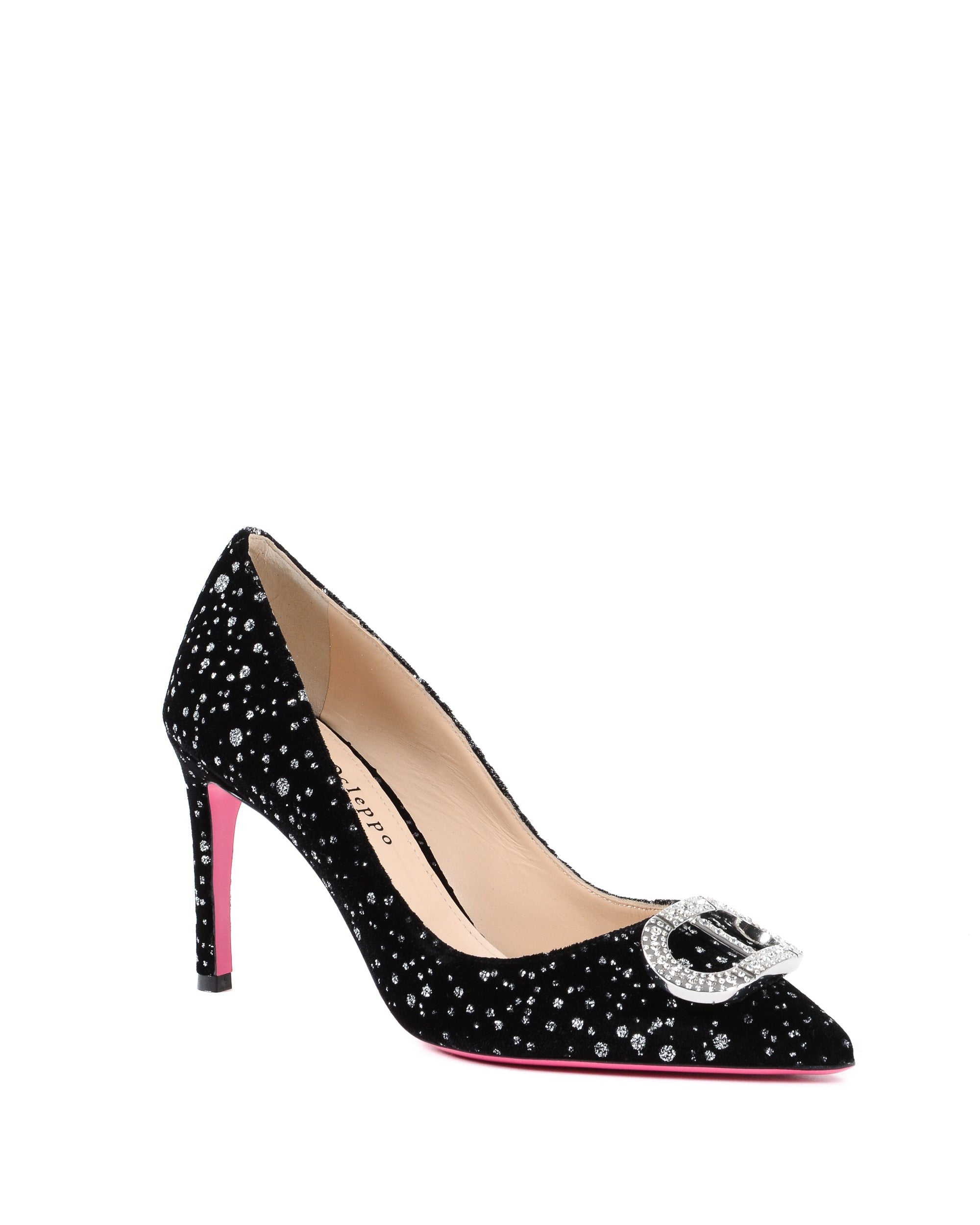 Zapatos de salón Guggenheim de terciopelo negro para fiesta de oficina