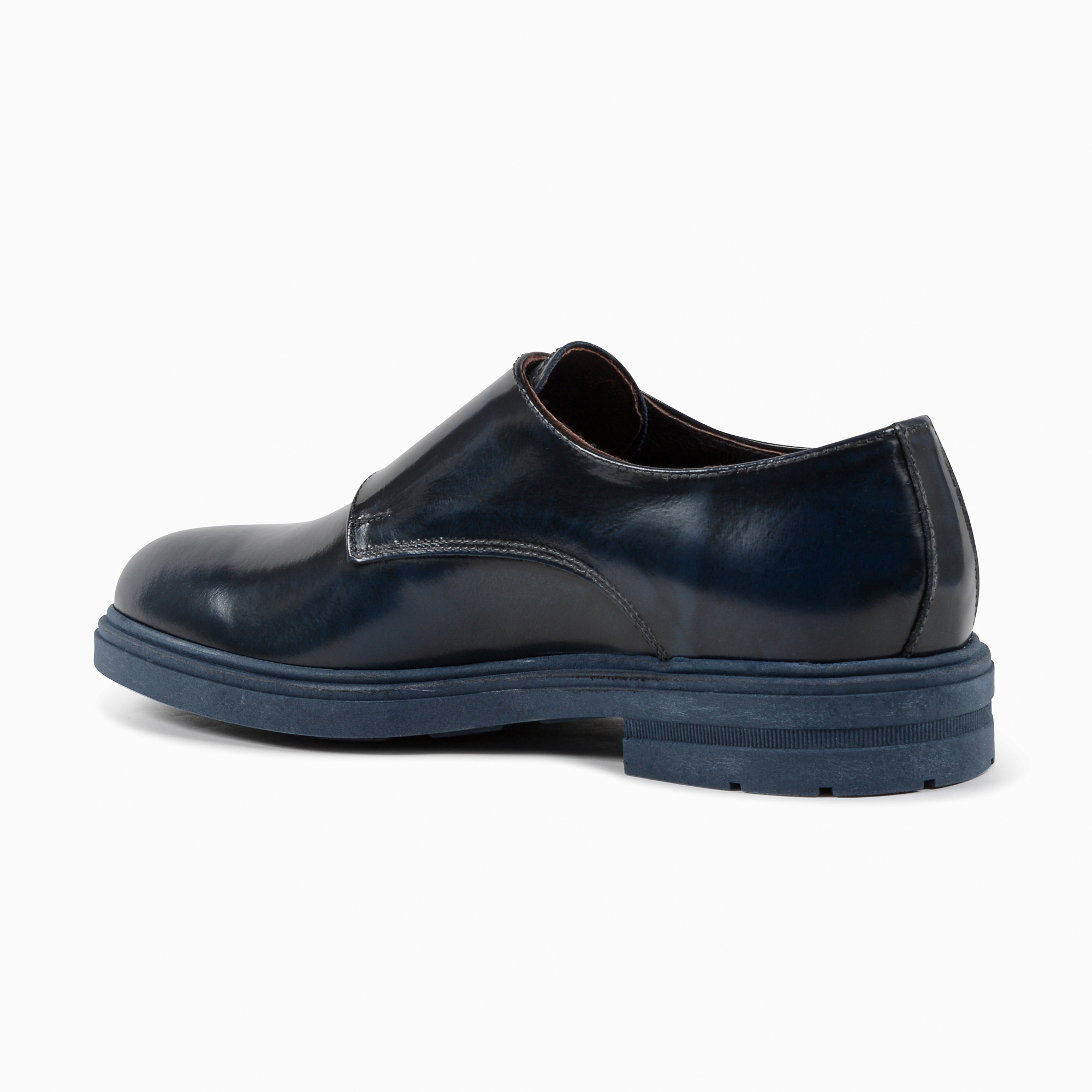 19V69 Italia Zapato de doble hebilla para hombre Azul 1210 P ABRASIVATO AZUL