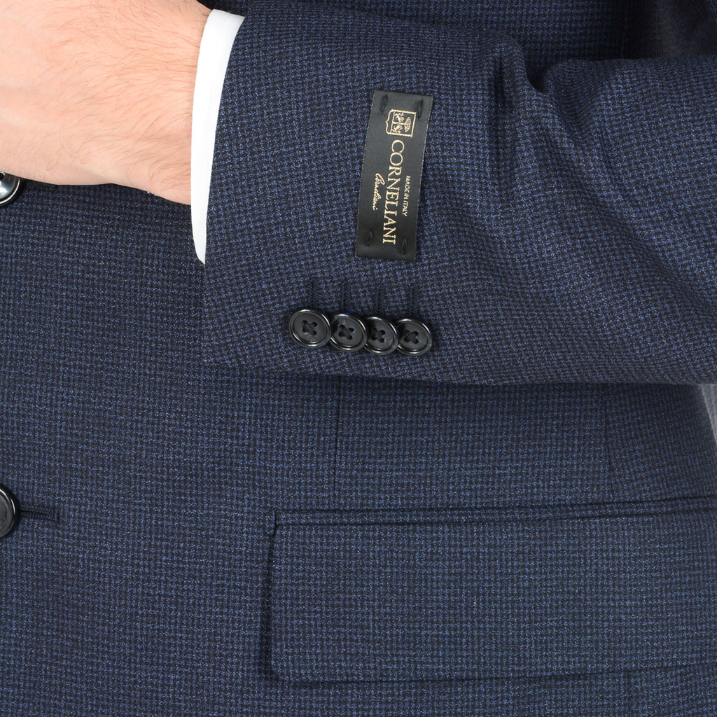Corneliani Mens Suit Long Sleeves Dark Blue Super 150's