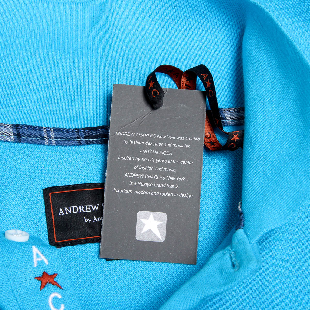Polo Andrew Charles para hombre de manga corta azul claro SEFU