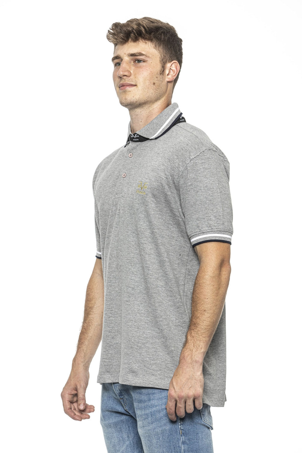 19V69 Italia Polo para hombre gris RETRO GREY