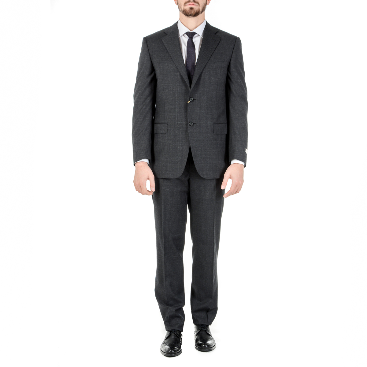 Canali Mens Suit Long Sleeves Dark Grey