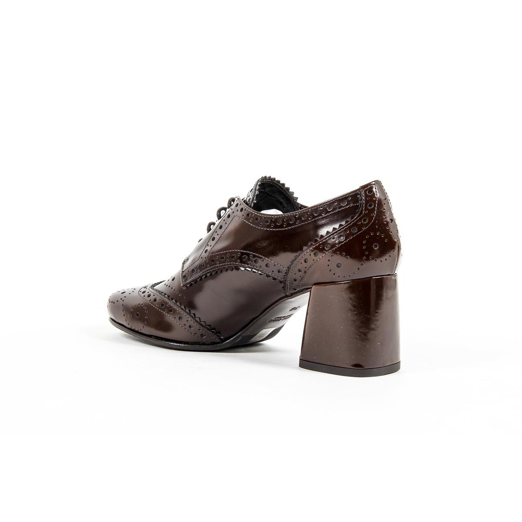 V 1969 Italia Zapato brogue de tacón para mujer B2460 AMALFI MORBIDO MARRÓN